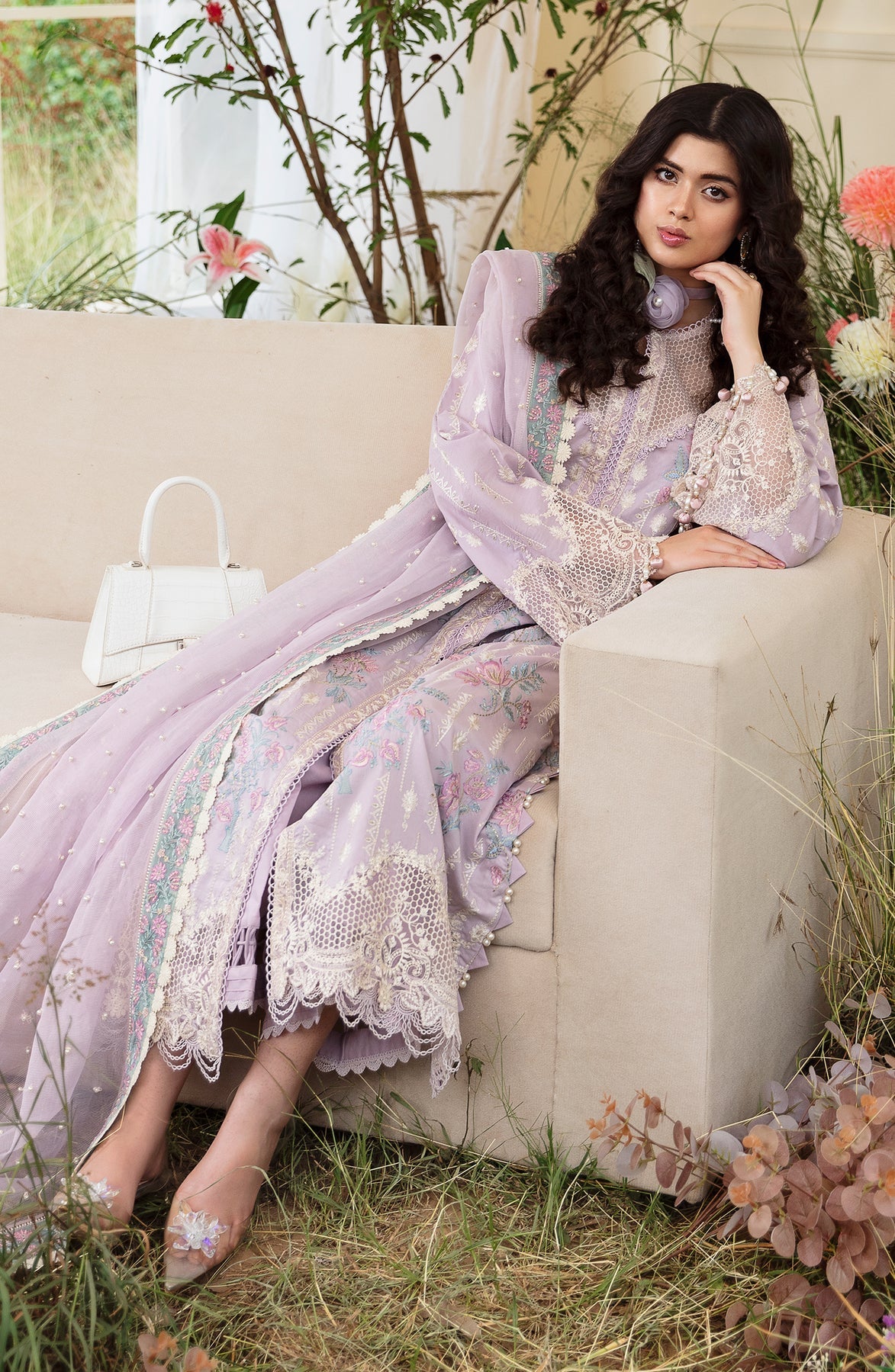 Zevk | Flora Festive Lawn | FLORA -  Zevk Luxury - Original Designer Dress - House of Maryam