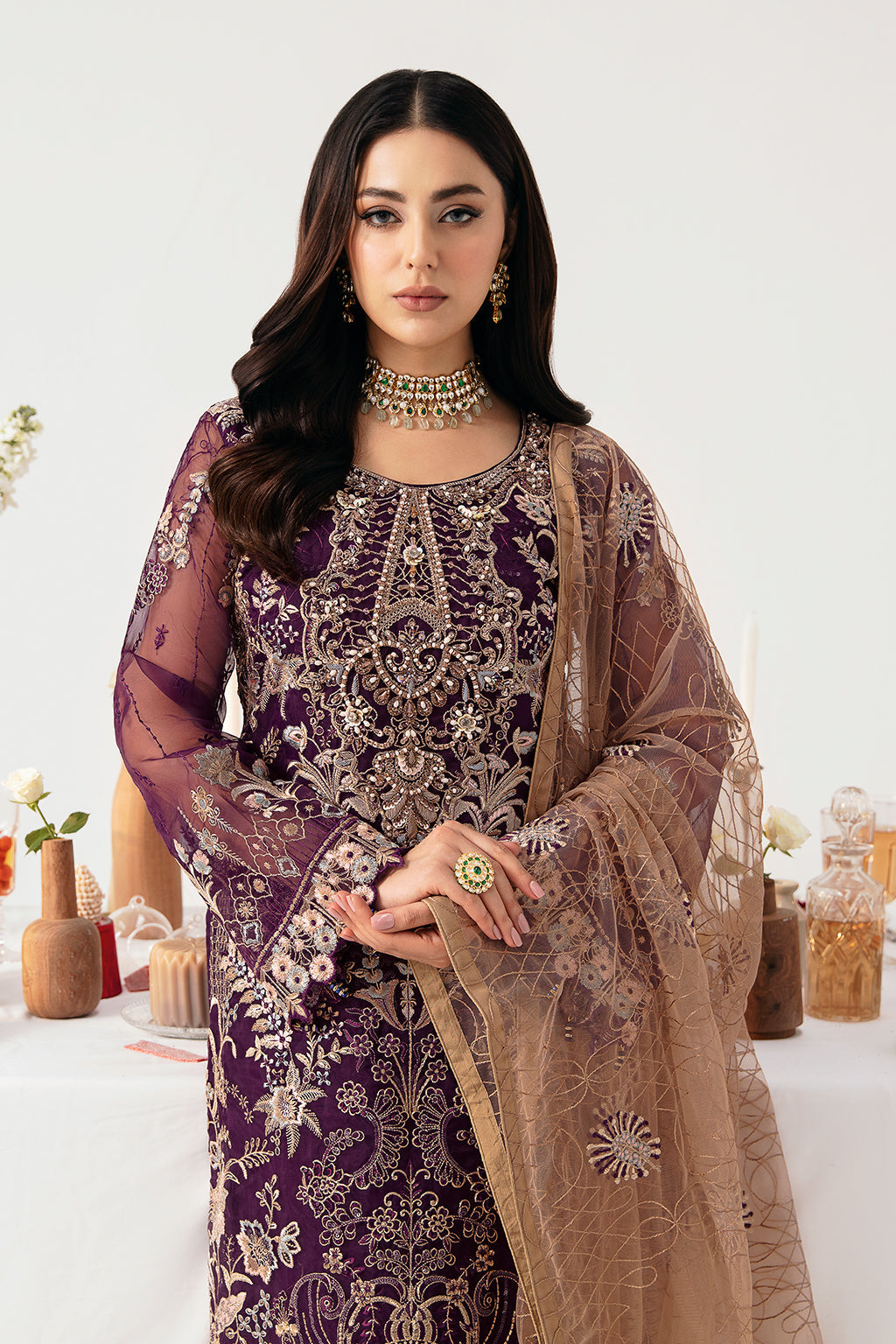 Ramsha | Minhal Organza Collection | M-1109 -  Ramsha Formal - Original Designer Dress - House of Maryam