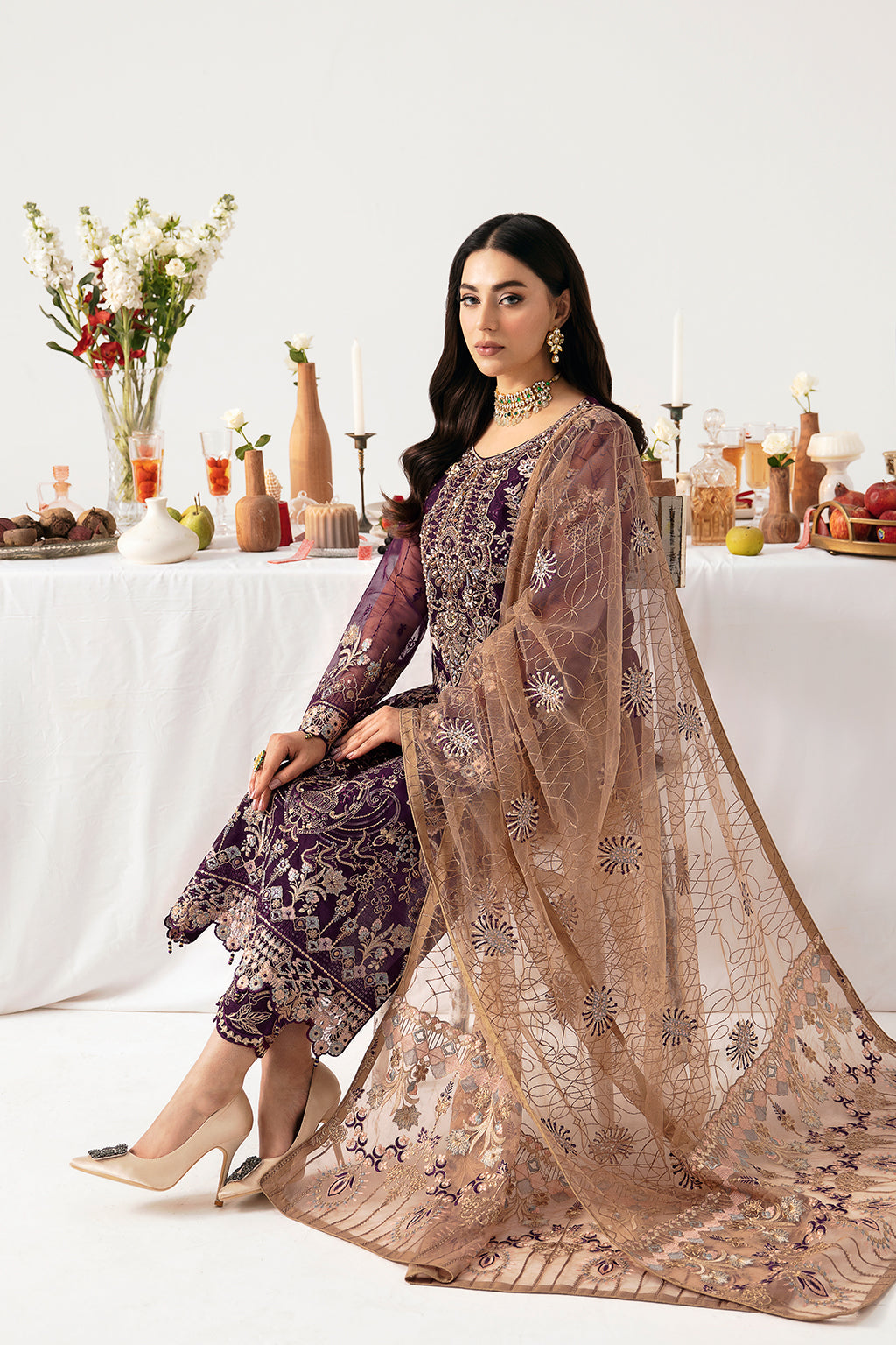 Ramsha | Minhal Organza Collection | M-1109 -  Ramsha Formal - Original Designer Dress - House of Maryam