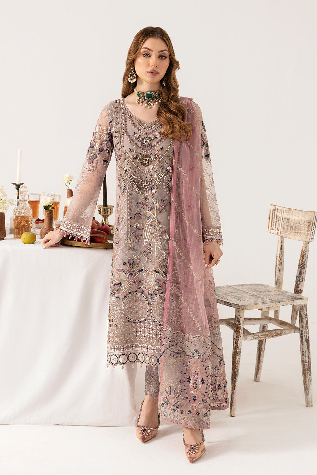 Ramsha | Minhal Organza Collection | M-1110 -  Ramsha Formal - Original Designer Dress - House of Maryam