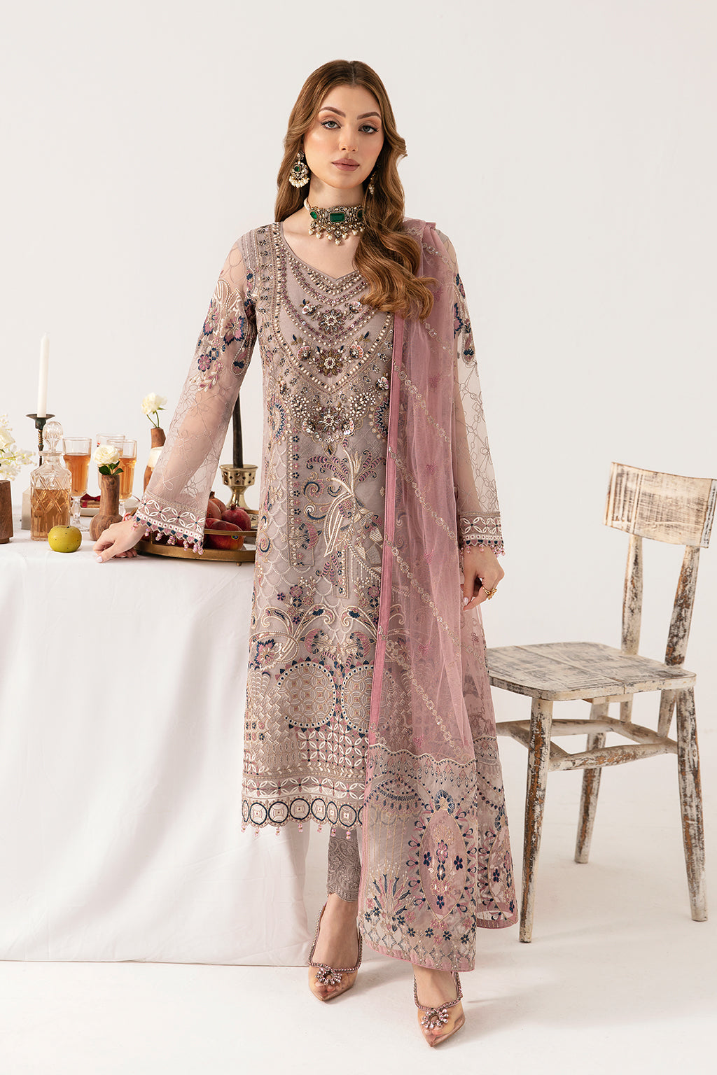 Ramsha | Minhal Organza Collection | M-1110 -  Ramsha Formal - Original Designer Dress - House of Maryam