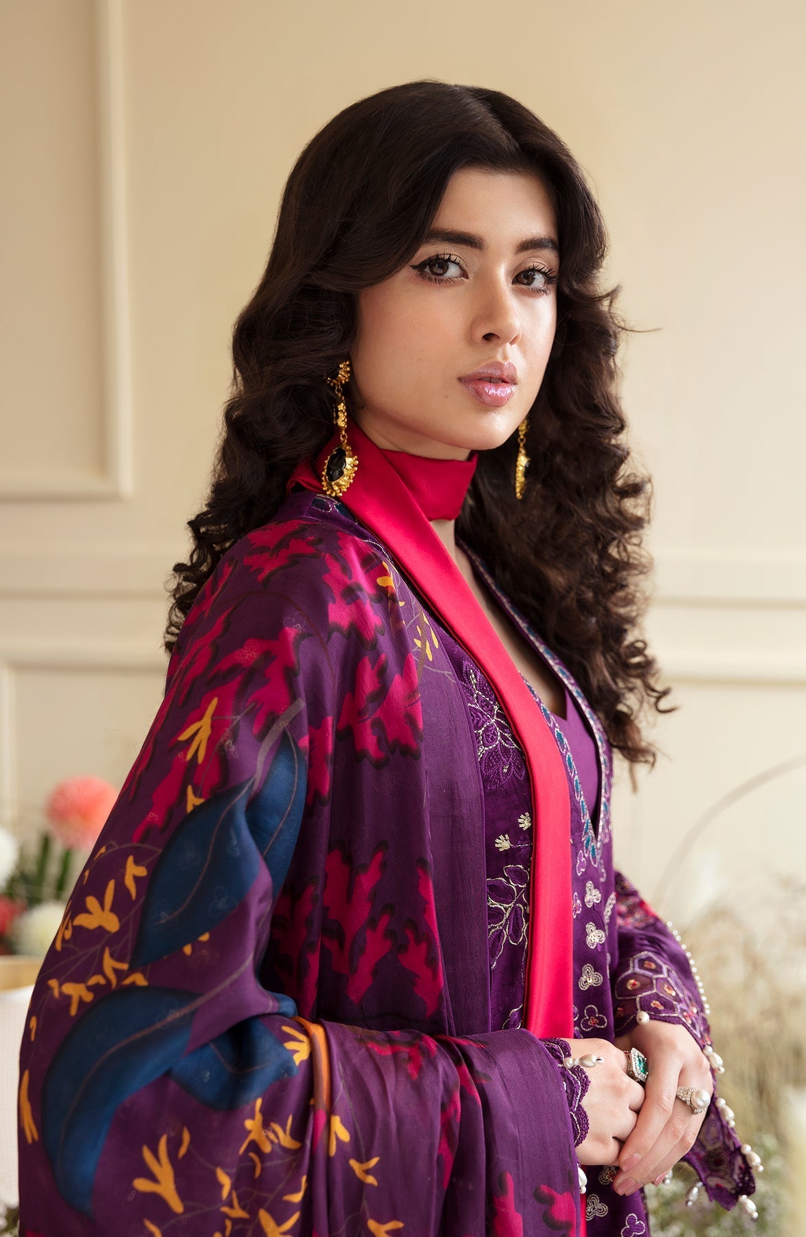 Zevk | Flora Festive Lawn | FUCHSIA -  Zevk Luxury - Original Designer Dress - House of Maryam