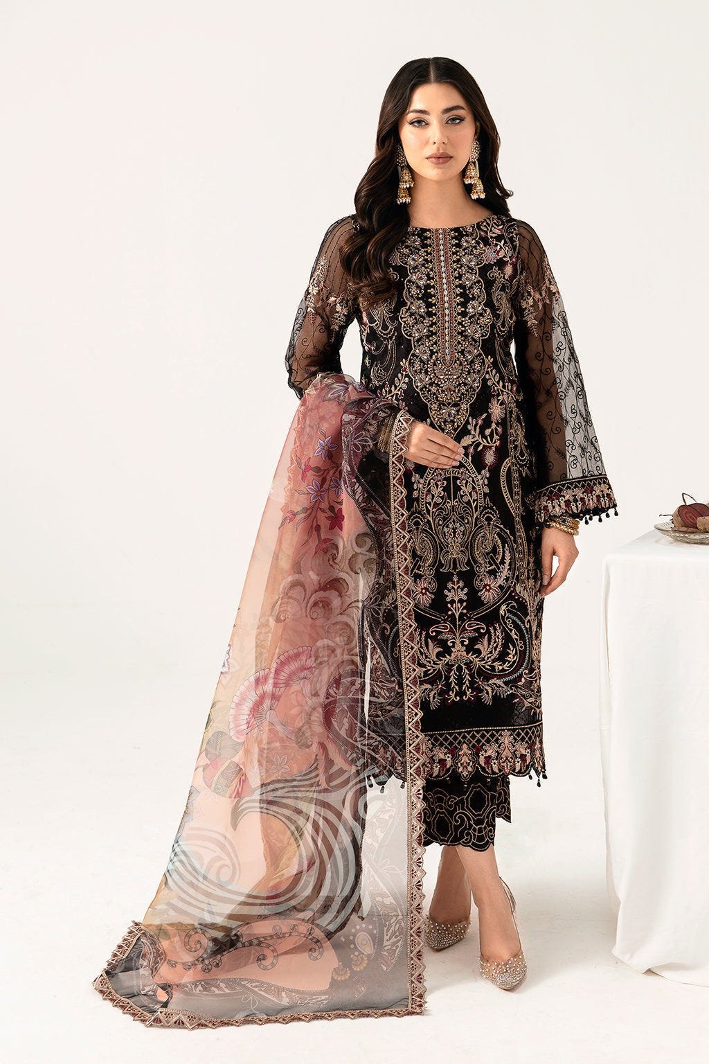 Ramsha | Minhal Organza Collection | M-1105 -  Ramsha Formal - Original Designer Dress - House of Maryam