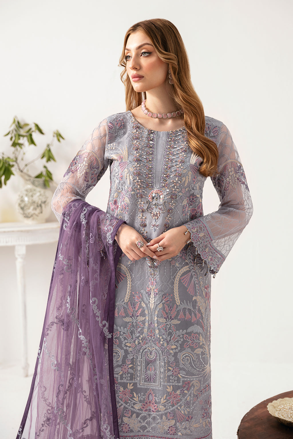 Ramsha | Minhal Organza Collection | M-1104 by Designer Ramsha - House of Maryam - Pakistani Designer Ethnic Wear in {{ shop.shopifyCountryName }}