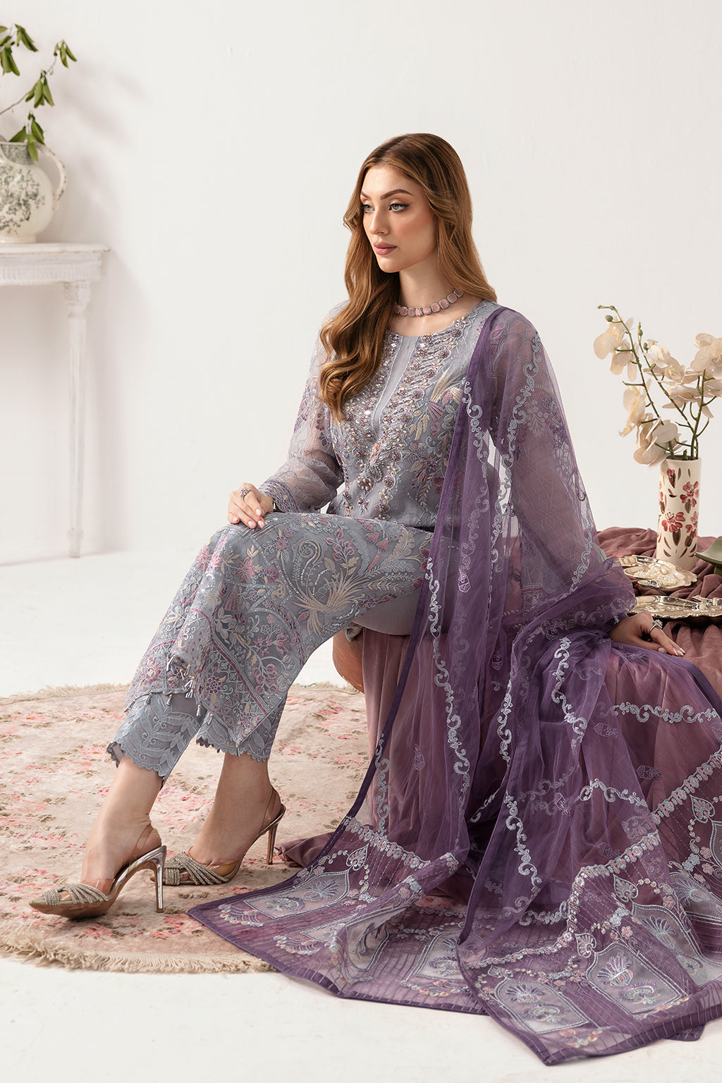 Ramsha | Minhal Organza Collection | M-1104 by Designer Ramsha - House of Maryam - Pakistani Designer Ethnic Wear in {{ shop.shopifyCountryName }}