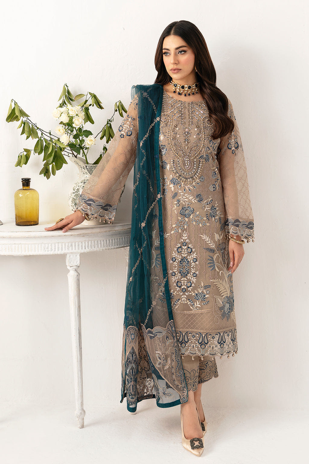 Ramsha | Minhal Organza Collection | M-1106 -  Ramsha Formal - Original Designer Dress - House of Maryam