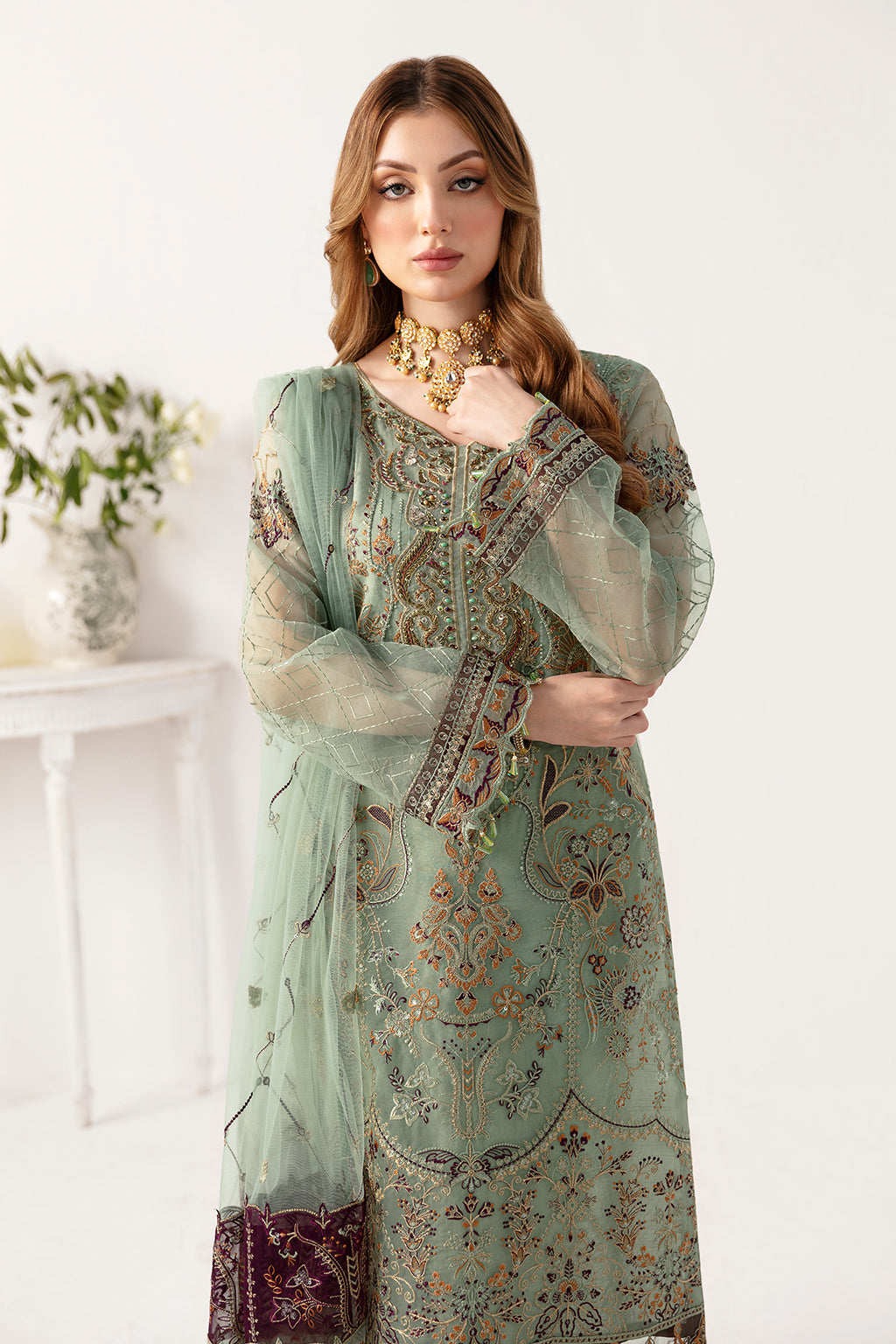 Ramsha | Minhal Organza Collection | M-1108 -  Ramsha Formal - Original Designer Dress - House of Maryam