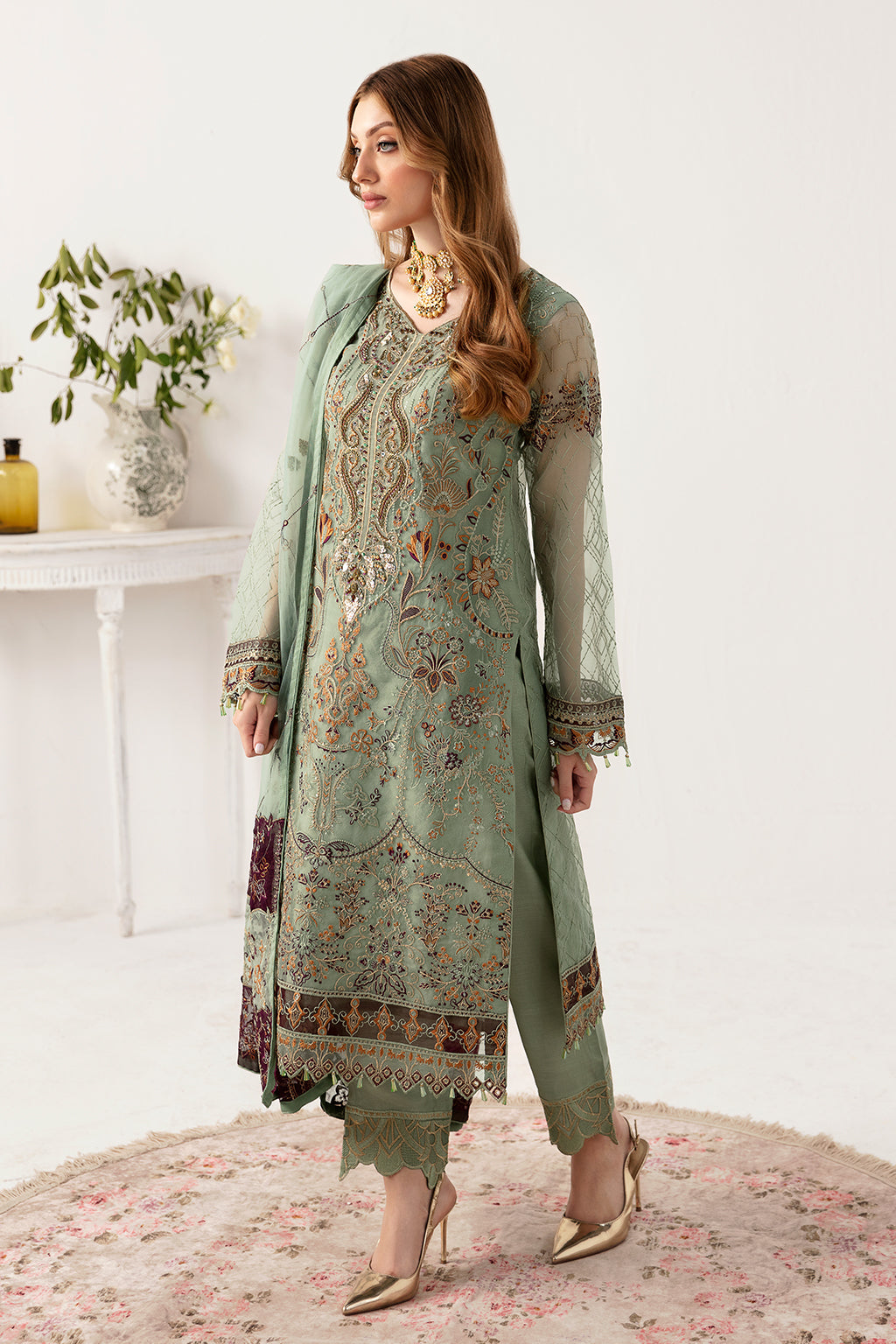 Ramsha | Minhal Organza Collection | M-1108 by Designer Ramsha - House of Maryam - Pakistani Designer Ethnic Wear in {{ shop.shopifyCountryName }}