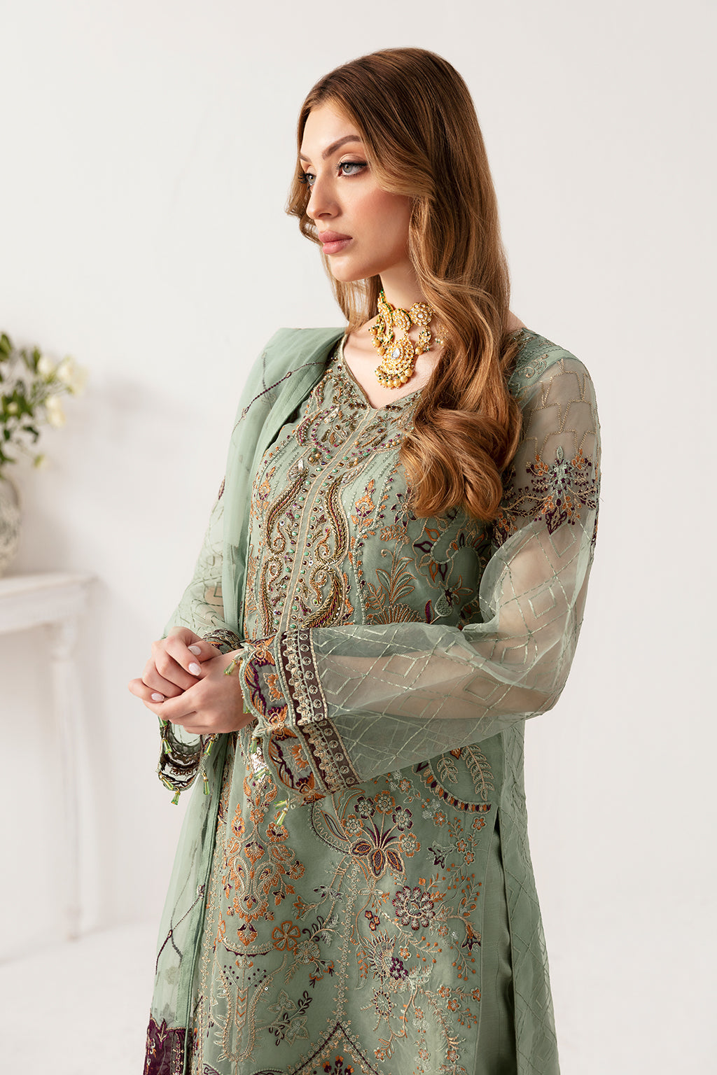 Ramsha | Minhal Organza Collection | M-1108 -  Ramsha Formal - Original Designer Dress - House of Maryam