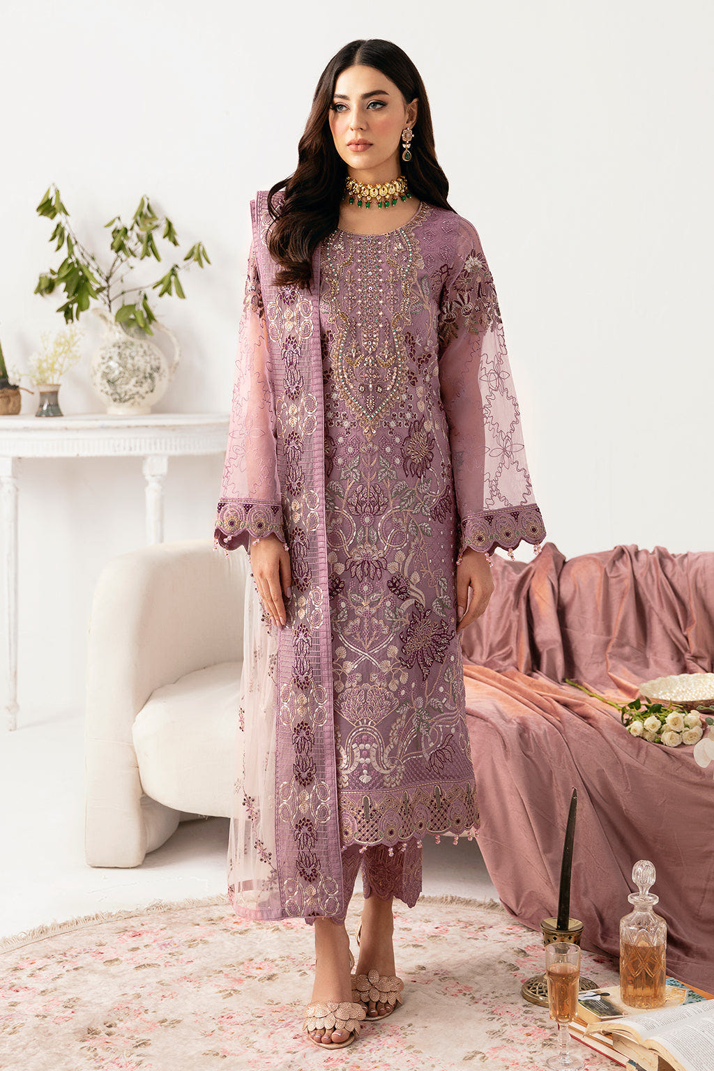 Ramsha | Minhal Organza Collection | M-1107 -  Ramsha Formal - Original Designer Dress - House of Maryam