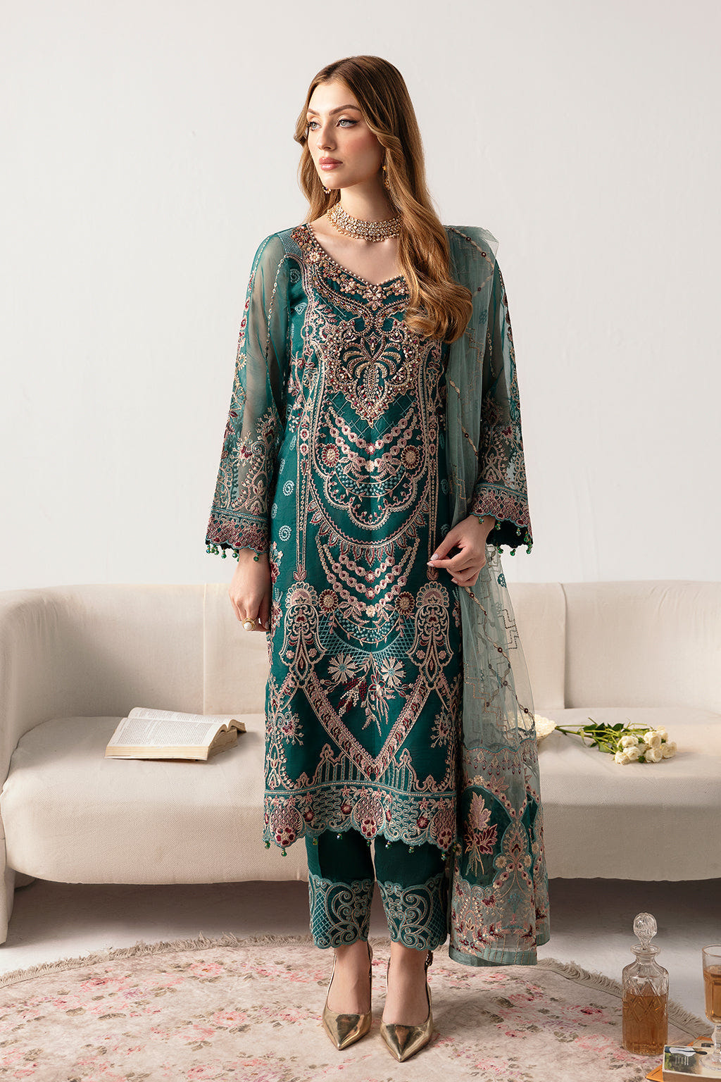 Ramsha | Minhal Organza Collection | M-1101 -  Ramsha Formal - Original Designer Dress - House of Maryam