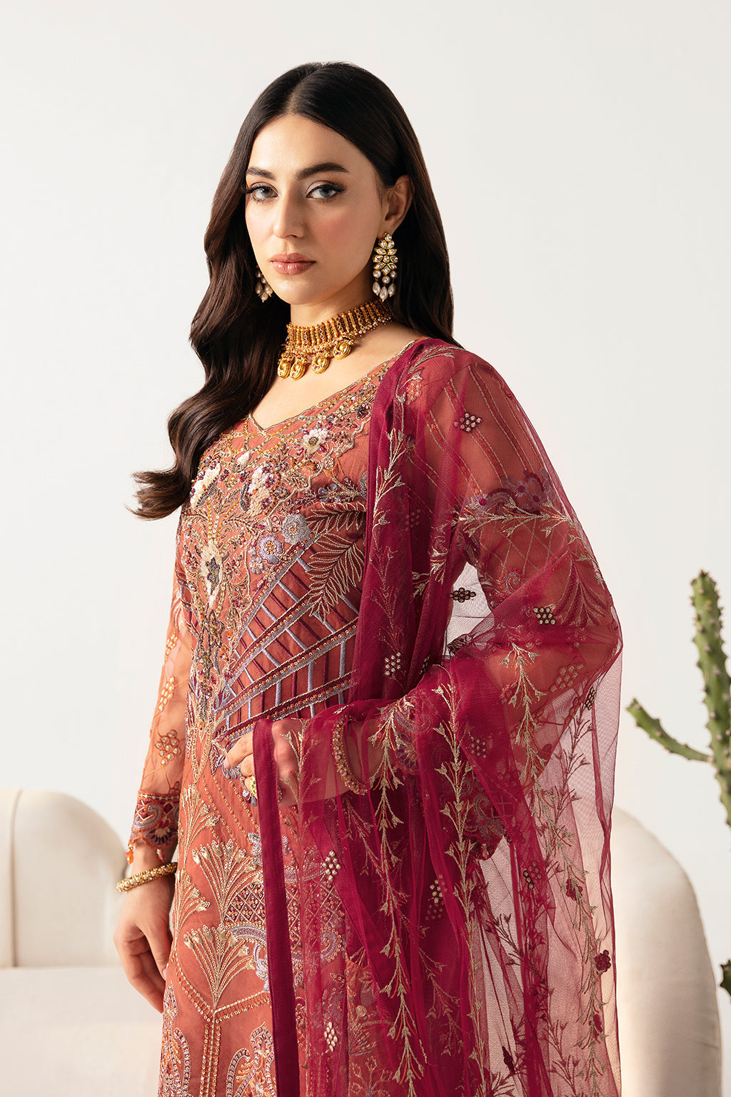 Ramsha | Minhal Organza Collection | M-1103 -  Ramsha Formal - Original Designer Dress - House of Maryam