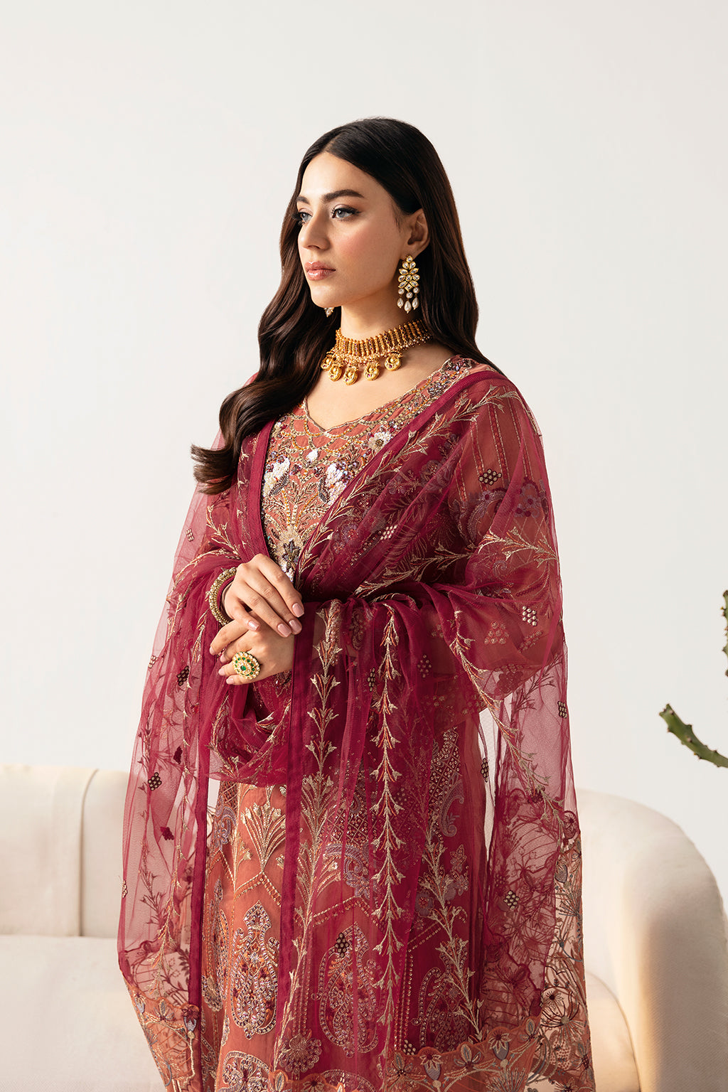 Ramsha | Minhal Organza Collection | M-1103 -  Ramsha Formal - Original Designer Dress - House of Maryam