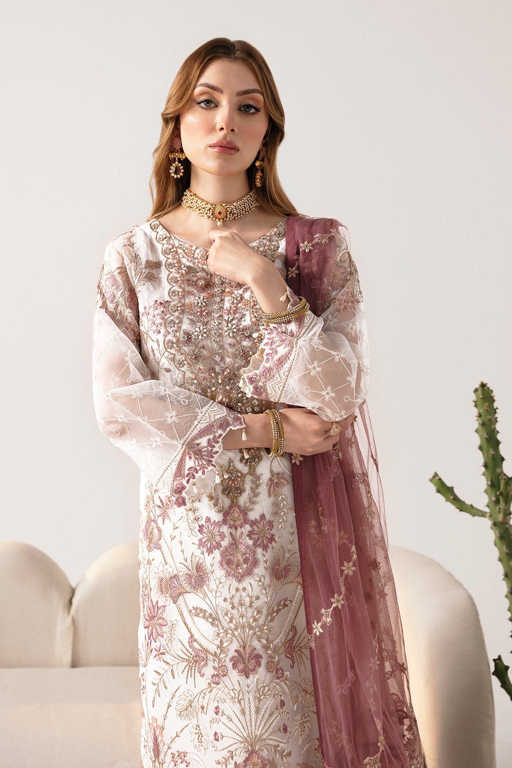 Ramsha | Minhal Organza Collection | M-1102 by Designer Ramsha - House of Maryam - Pakistani Designer Ethnic Wear in {{ shop.shopifyCountryName }}