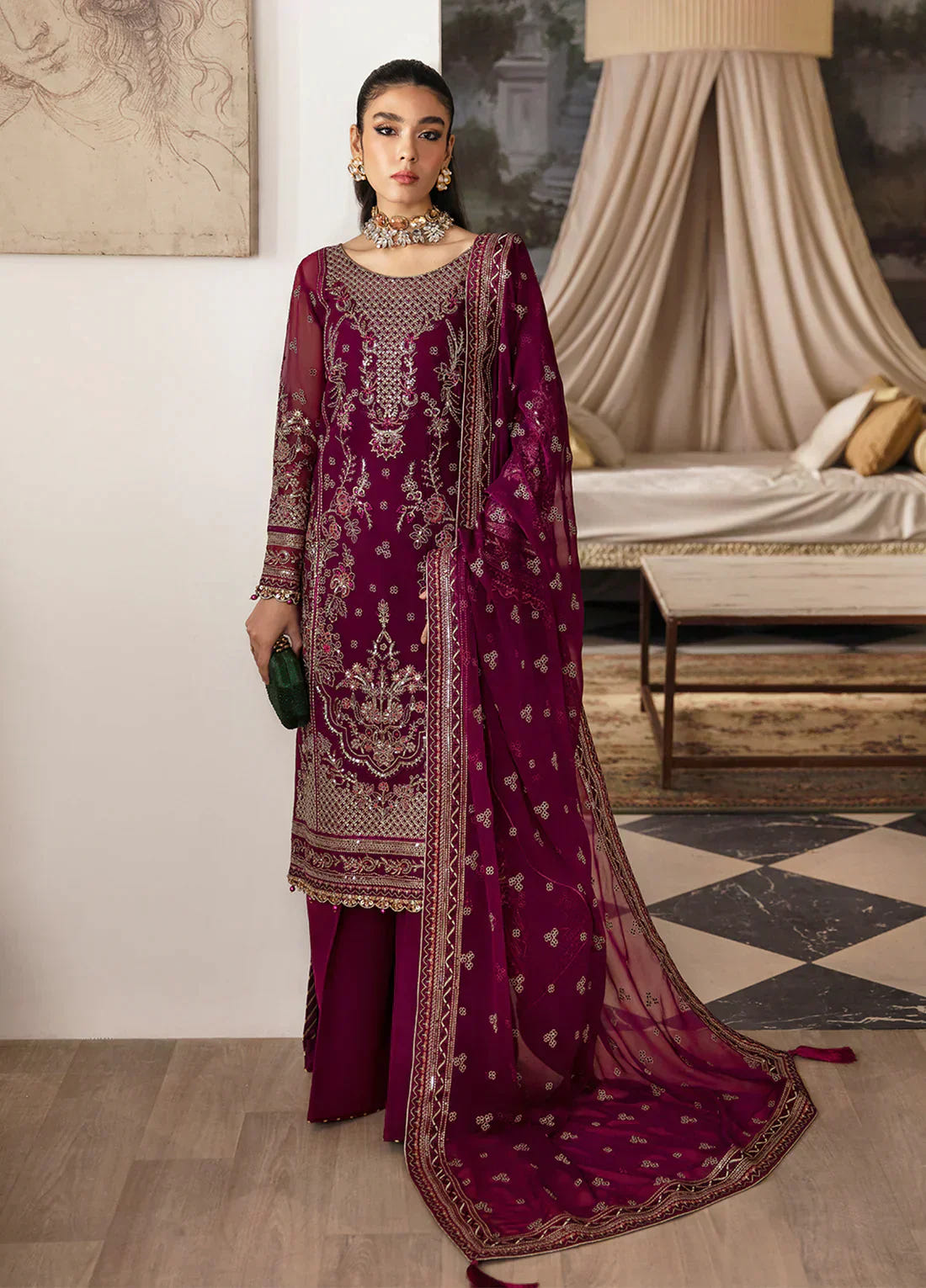 Gulaal | Embroidered Chiffon 23 | AYSA GL-EC-23V1-07 -  Gulaal Formal - Original Designer Dress - House of Maryam