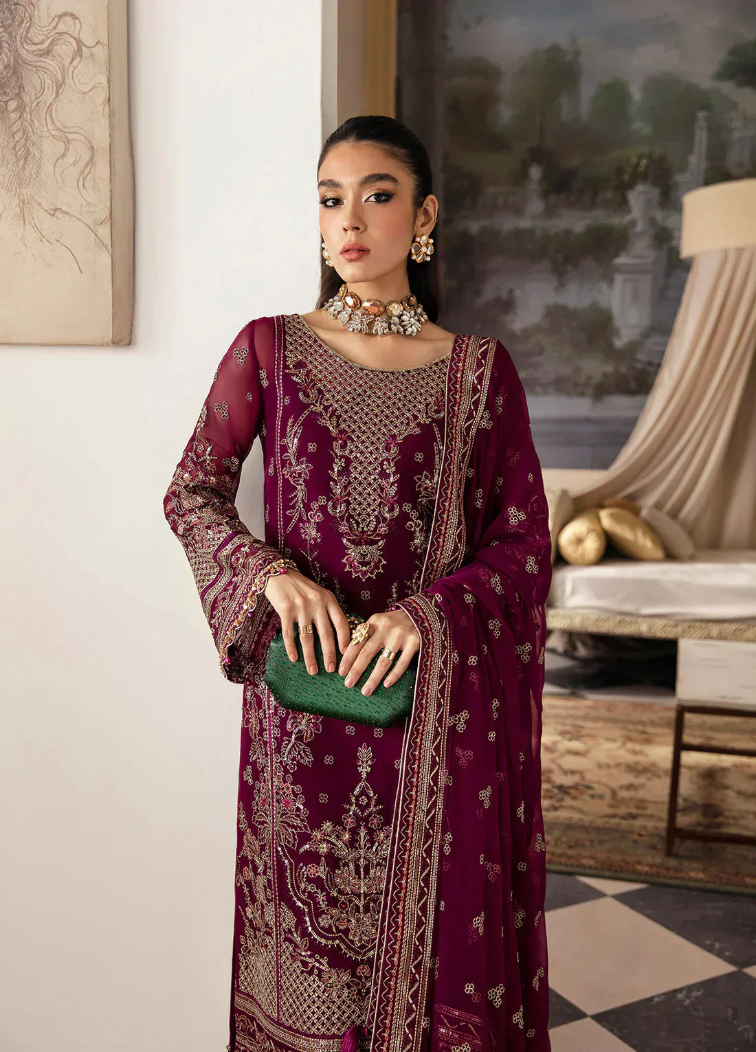 Gulaal | Embroidered Chiffon 23 | AYSA GL-EC-23V1-07 -  Gulaal Formal - Original Designer Dress - House of Maryam
