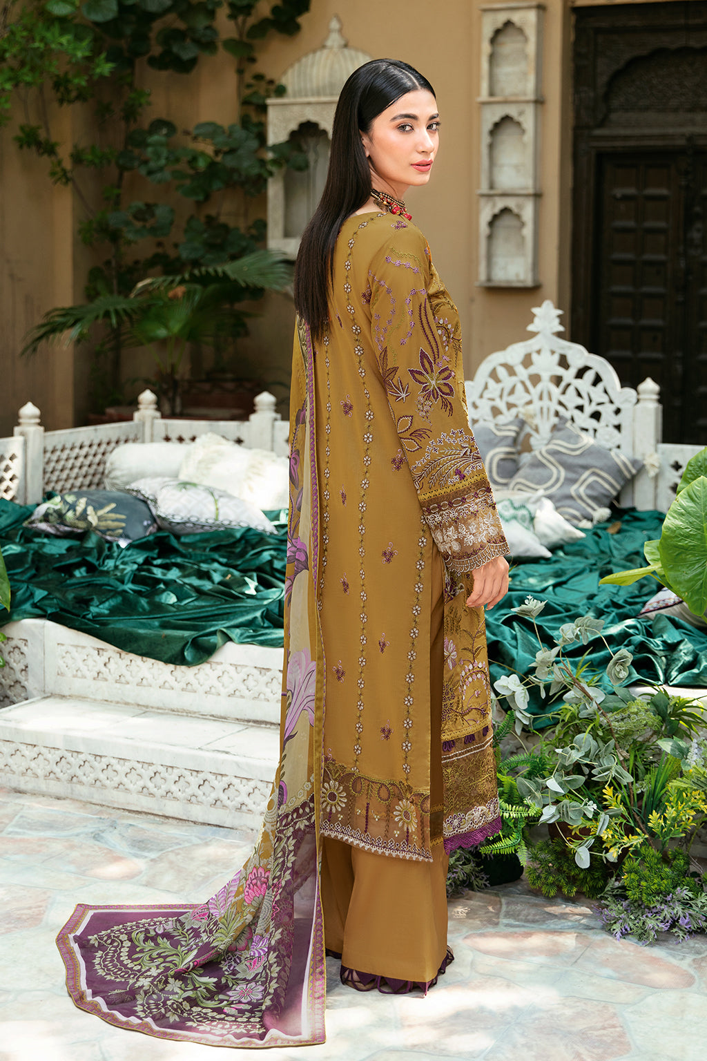 Ramsha | Mashaal Luxury Lawn | L-808 by Designer Ramsha - House of Maryam - Pakistani Designer Ethnic Wear in {{ shop.shopifyCountryName }}