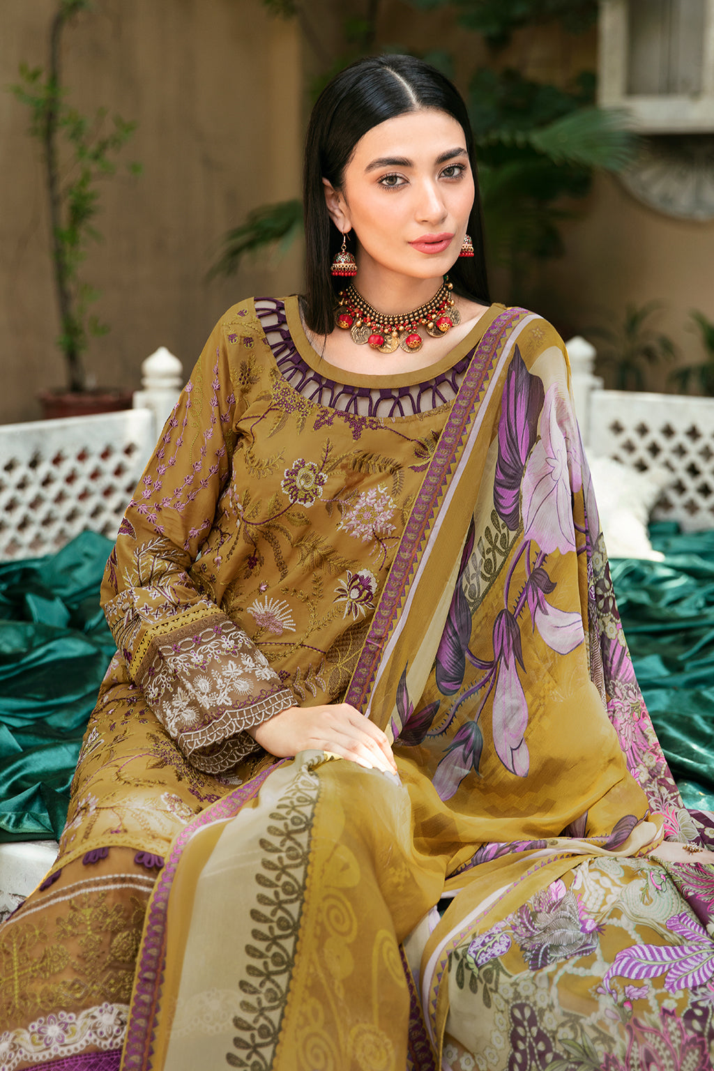 Ramsha | Mashaal Luxury Lawn | L-808 by Designer Ramsha - House of Maryam - Pakistani Designer Ethnic Wear in {{ shop.shopifyCountryName }}