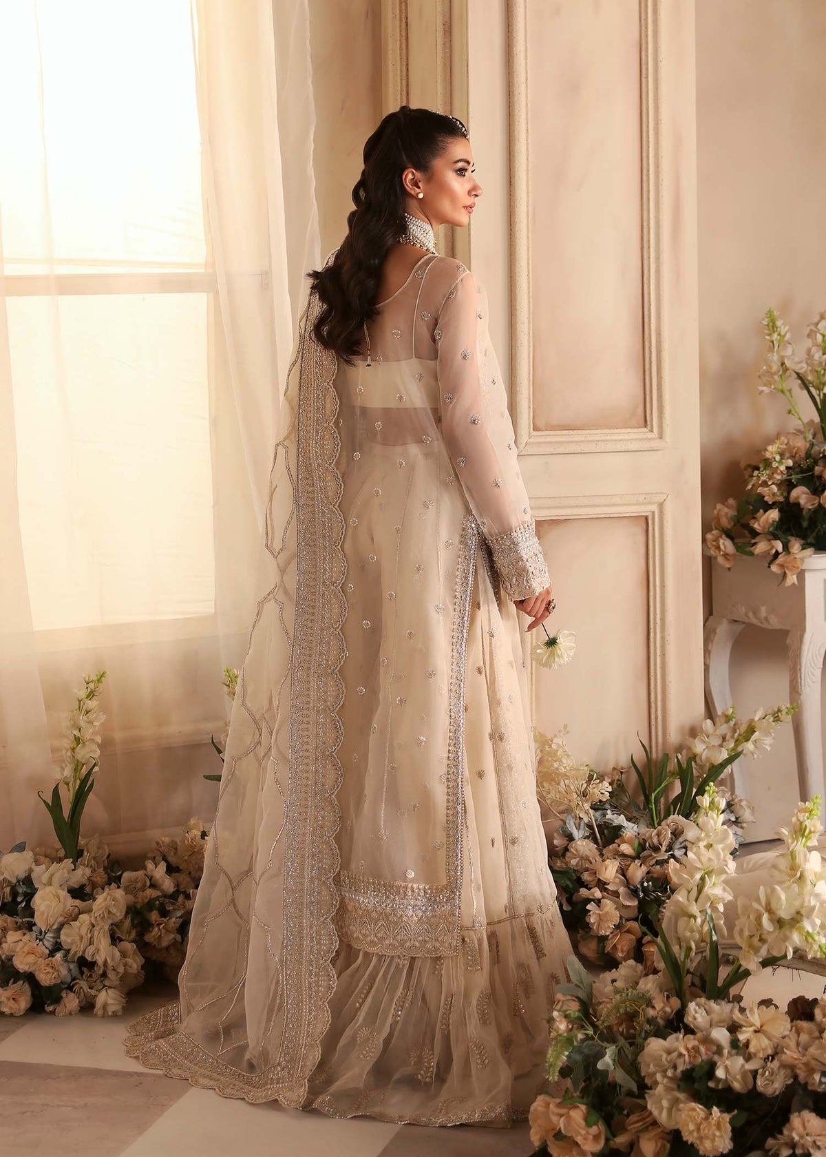 Akbar Aslam Azucena organza formal shirt and sharara, photo 3