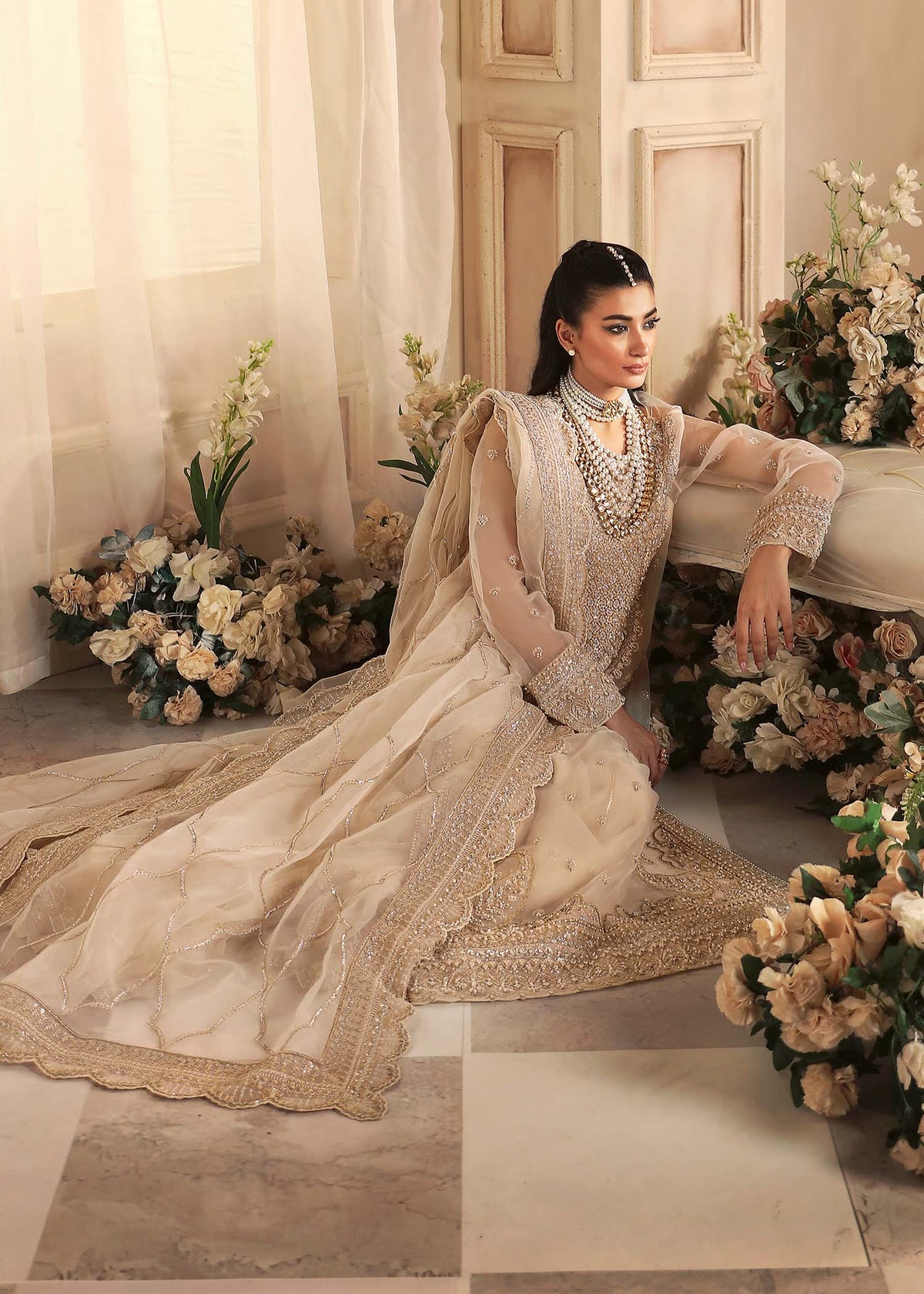 Akbar Aslam Azucena organza formal shirt and sharara, photo 5