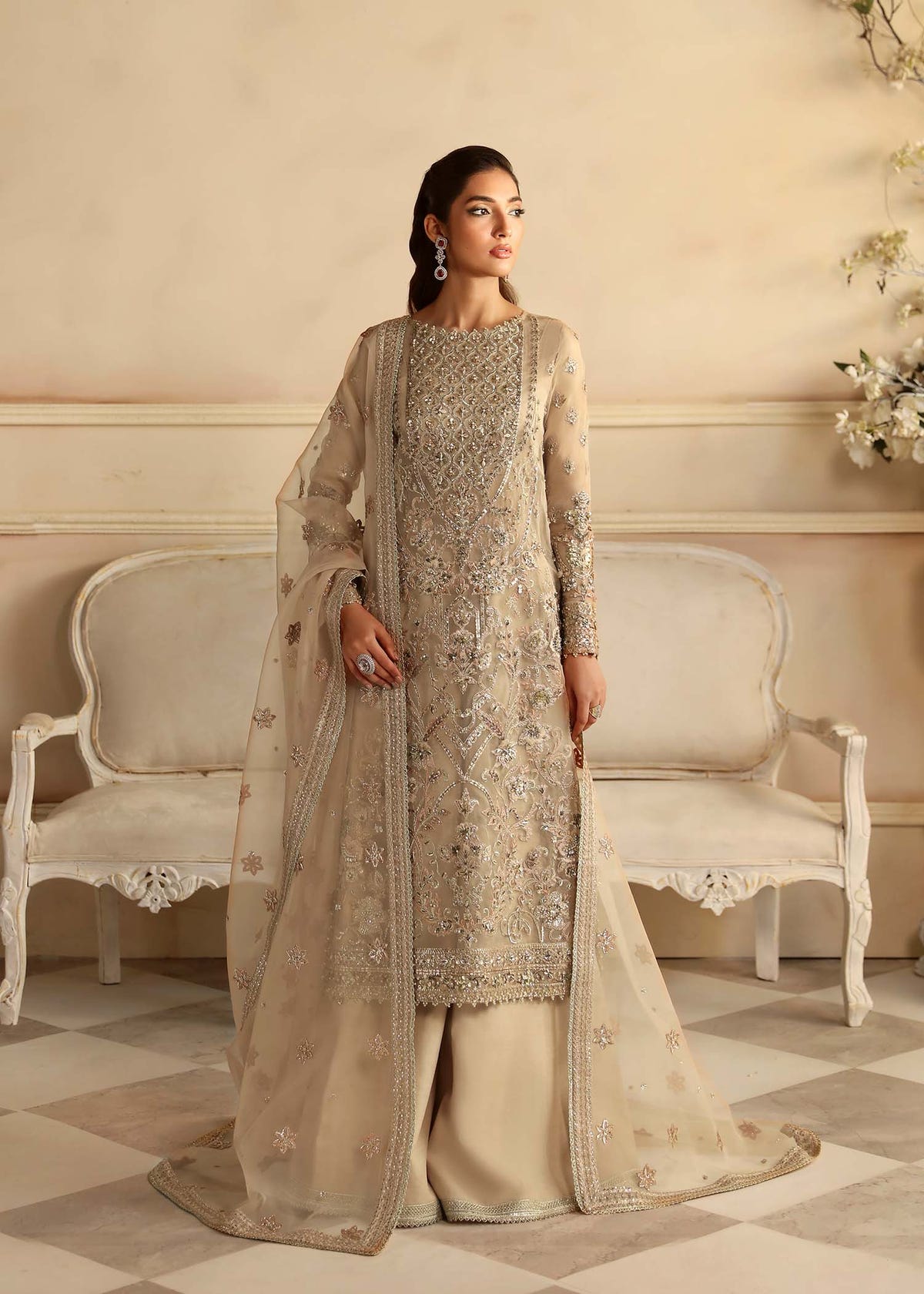 Akbar Aslam Nacar organza formal suit