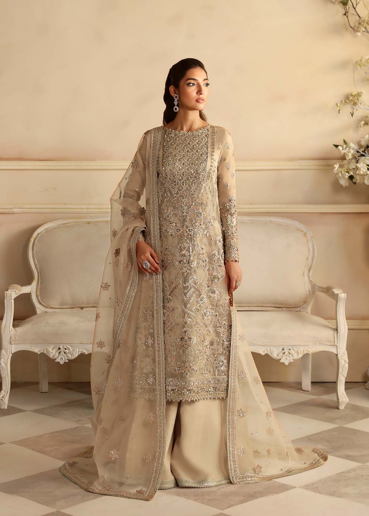 Akbar Aslam Nacar organza formal suit