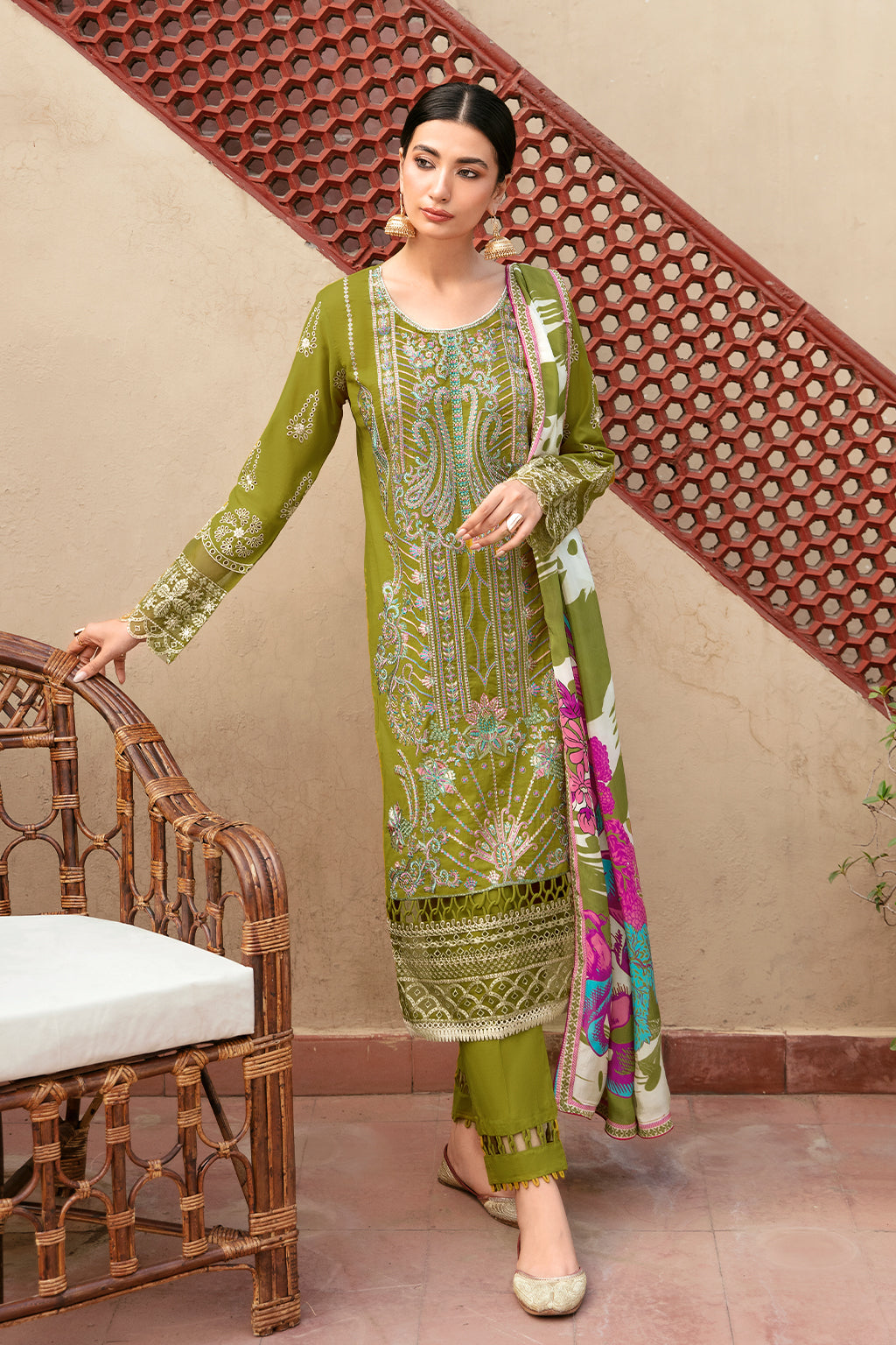 Ramsha | Mashaal Luxury Lawn | L-807 -  Ramsha Luxury -  House of Maryam