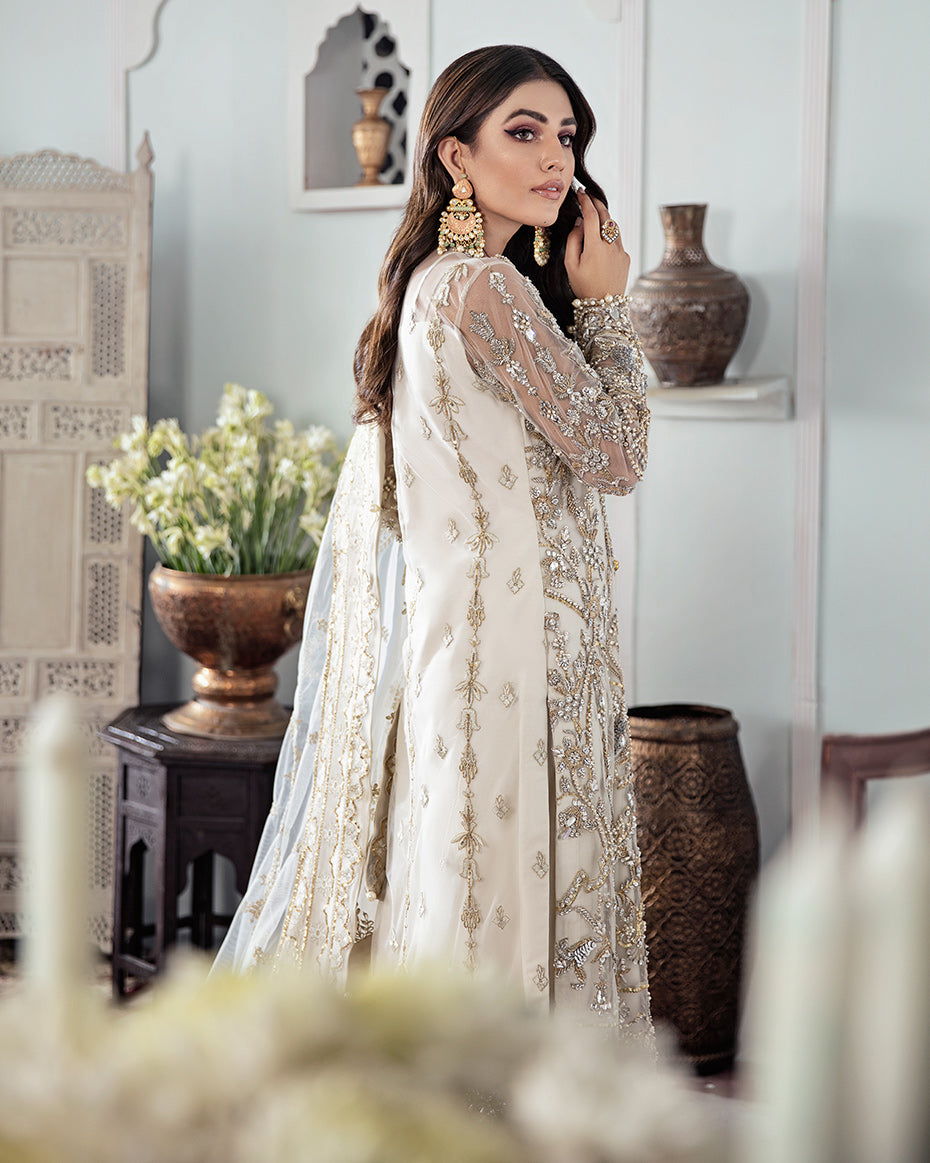 Gulaal | Wedding Formals | Mehr Embroidered Net 3-Piece Suit WS-19