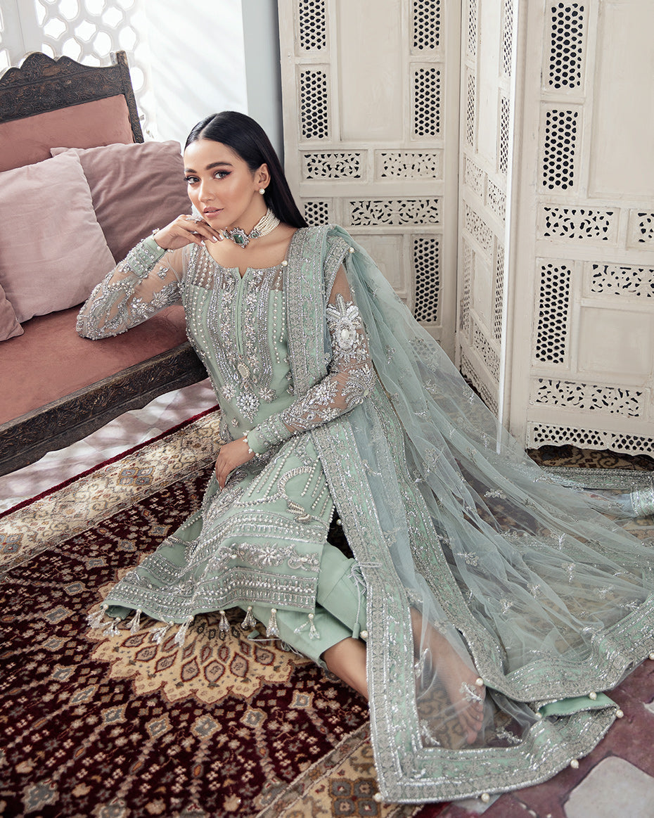 Gulaal | Wedding Formals | Zeba Embroidered Net 3-Piece Suit WS-21