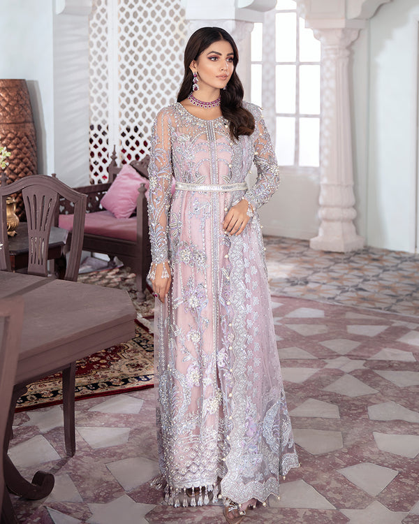 Gulaal | Wedding Formals | NAAZ EMBROIDERED NET 3-PIECE SUIT WS-09