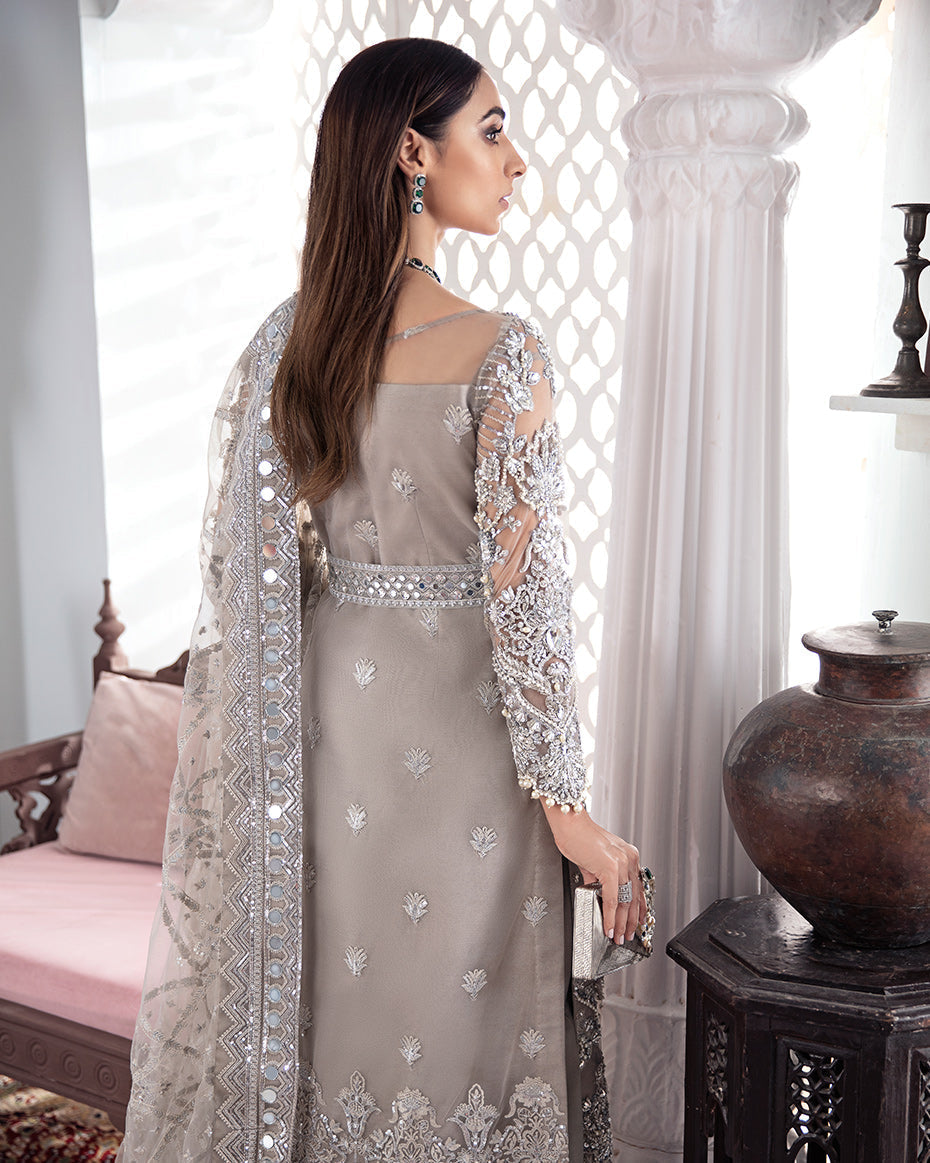 Gulaal | Wedding Formals | Gulnoor Embroidered Net 3-Piece Suit WS-18