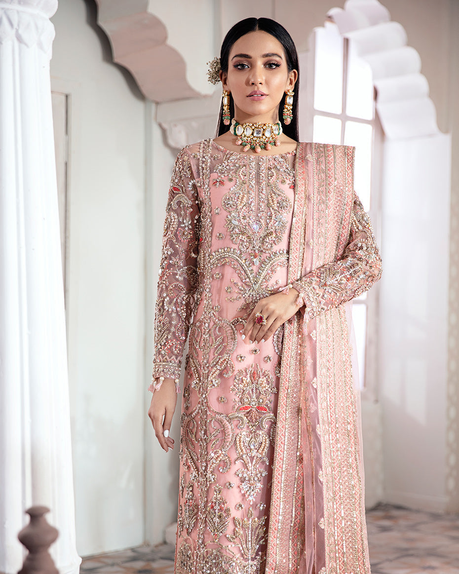 Gulaal | Wedding Formals | ARJUMAND EMBROIDERED NET 3-PIECE SUIT WS-15 by Designer Gulaal - House of Maryam - Pakistani Designer Ethnic Wear in {{ shop.shopifyCountryName }}