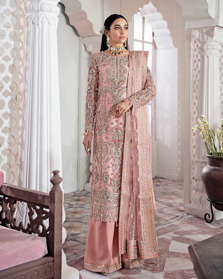 Gulaal | Wedding Formals | ARJUMAND EMBROIDERED NET 3-PIECE SUIT WS-15 by Designer Gulaal - House of Maryam - Pakistani Designer Ethnic Wear in {{ shop.shopifyCountryName }}