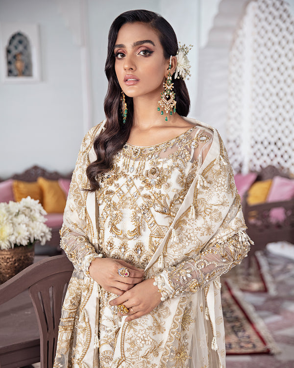 Gulaal | Wedding Formals | Shehnaz Embroidered Net 3-Piece Suit WS-11