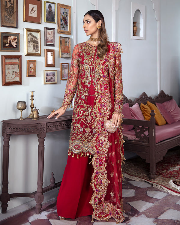 Gulaal | Wedding Formals | Tamanah Embroidered Net 3-Piece Suit WS-12