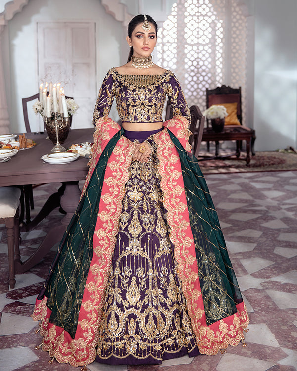 Gulaal | Wedding Formals | KEHKSHAN EMBROIDERED NET 3-PIECE SUIT WS-14 -  Gulaal Bridal -  House of Maryam