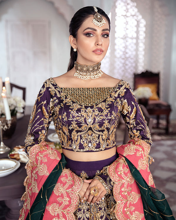 Gulaal | Wedding Formals | KEHKSHAN EMBROIDERED NET 3-PIECE SUIT WS-14