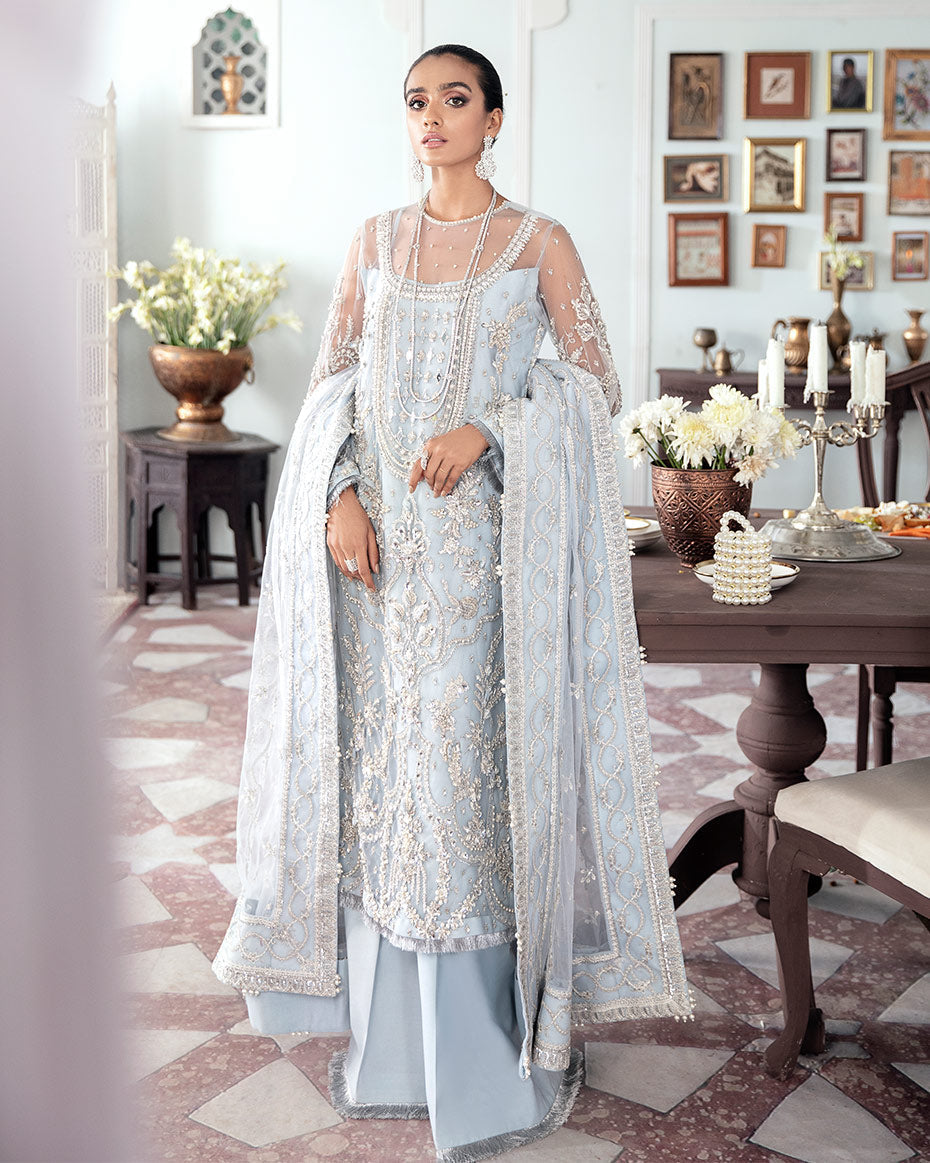 Gulaal | Wedding Formals | SAIKA EMBROIDERED NET 3-PIECE SUIT WS-20 -  Gulaal Bridal -  House of Maryam