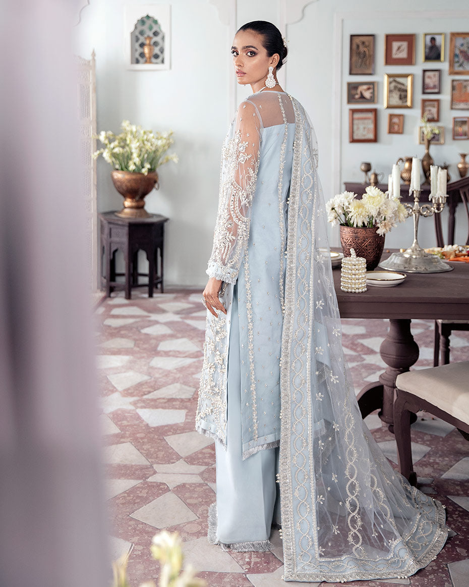 Gulaal | Wedding Formals | SAIKA EMBROIDERED NET 3-PIECE SUIT WS-20