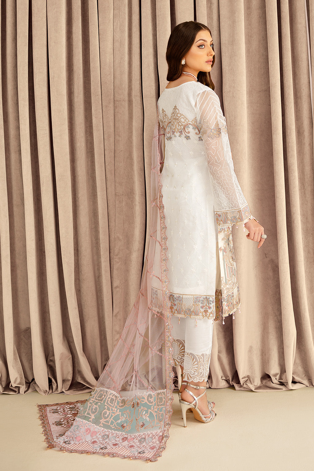 Ramsha | Minhal Organza Collection | M-707 -  Ramsha Formal - Original Designer Dress - House of Maryam