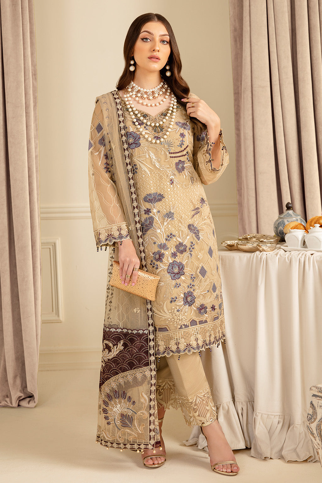 Ramsha | Minhal Organza Collection | M-702 -  Ramsha Formal - Original Designer Dress - House of Maryam