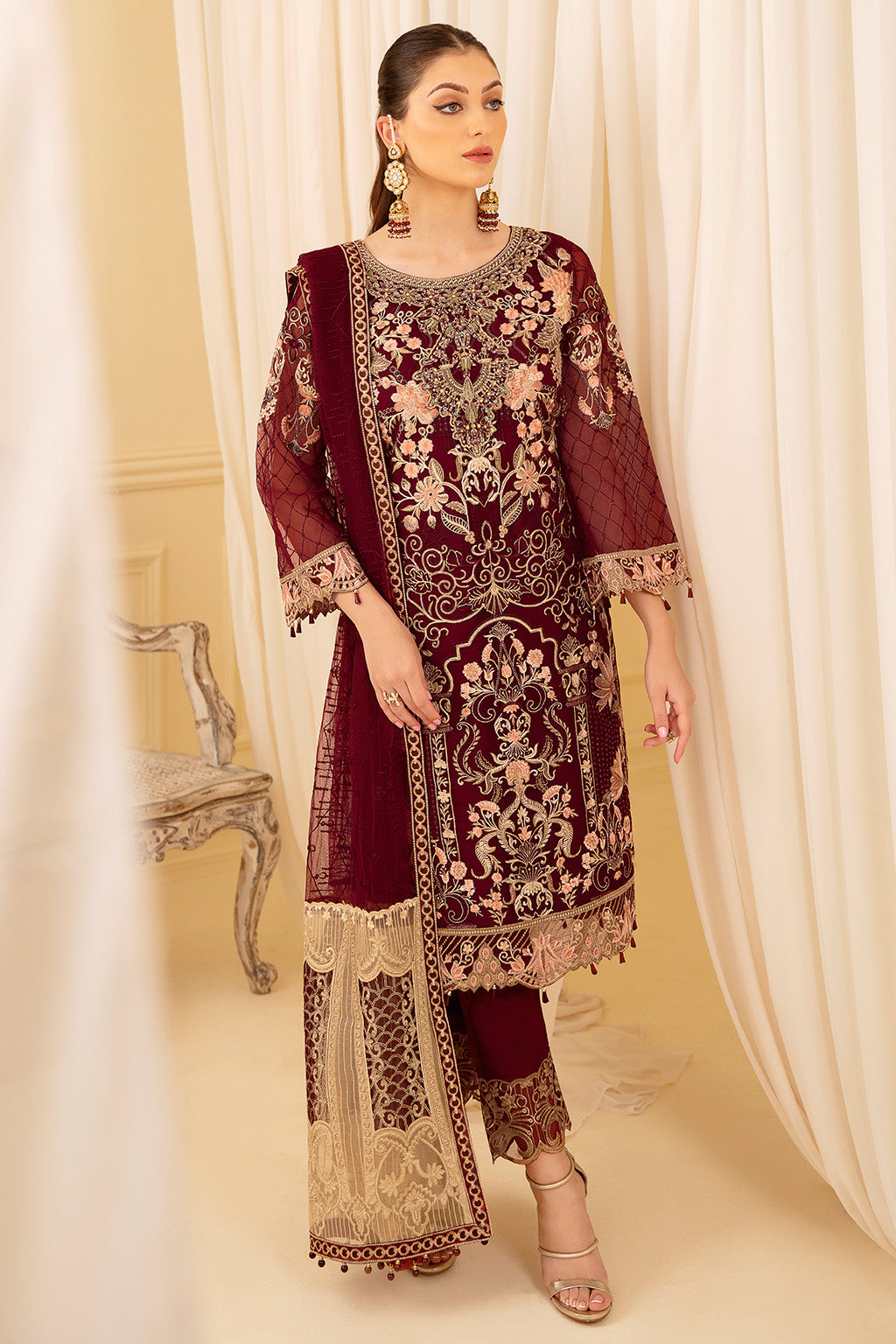 Ramsha | Minhal Organza Collection | M-706 -  Ramsha Formal - Original Designer Dress - House of Maryam