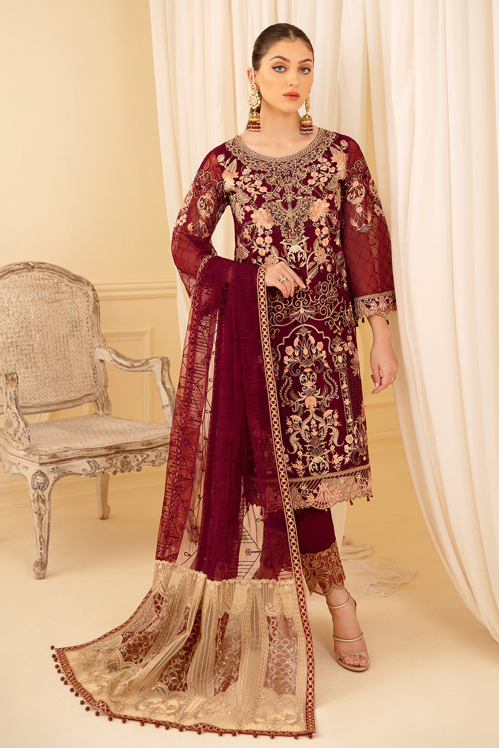 Ramsha | Minhal Organza Collection | M-706 -  Ramsha Formal - Original Designer Dress - House of Maryam