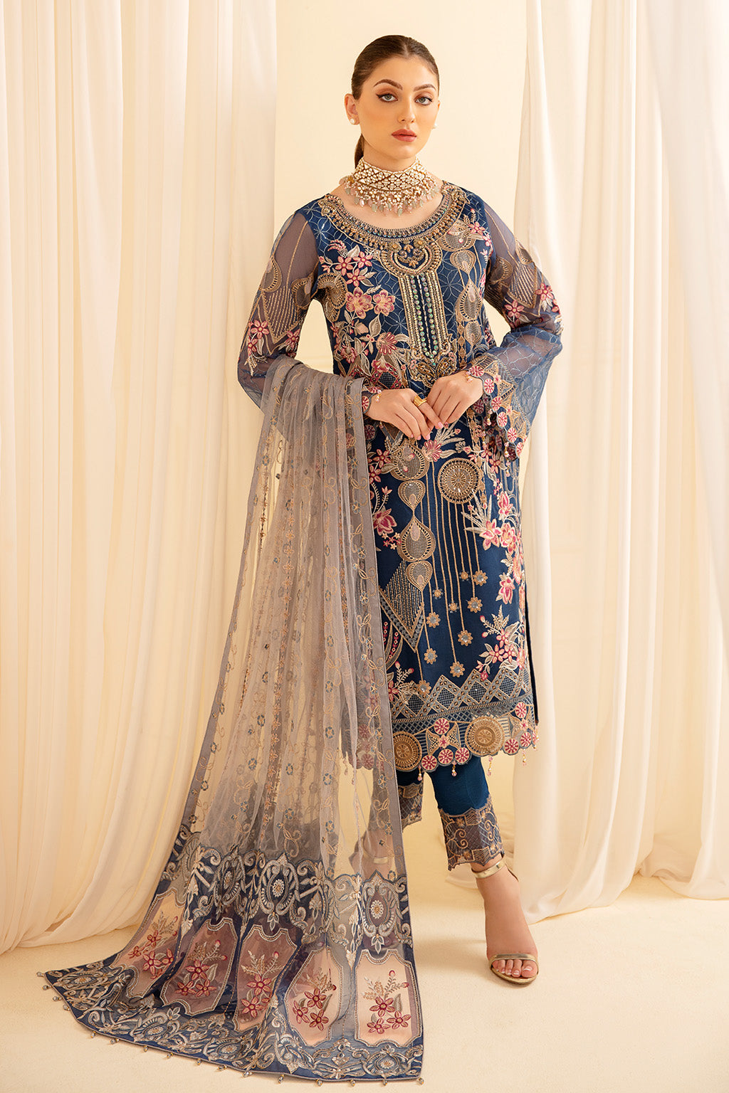 Ramsha | Minhal Organza Collection | M-701 by Designer Ramsha - House of Maryam - Pakistani Designer Ethnic Wear in {{ shop.shopifyCountryName }}