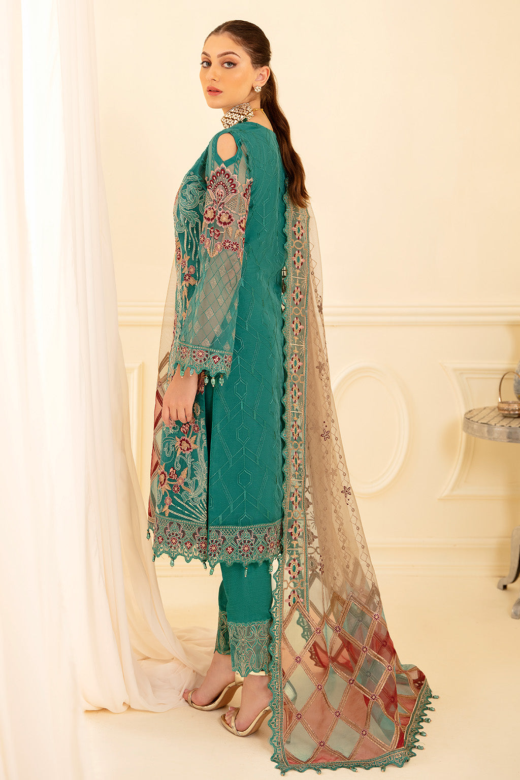 Ramsha | Minhal Organza Collection | M-708 by Designer Ramsha - House of Maryam - Pakistani Designer Ethnic Wear in {{ shop.shopifyCountryName }}