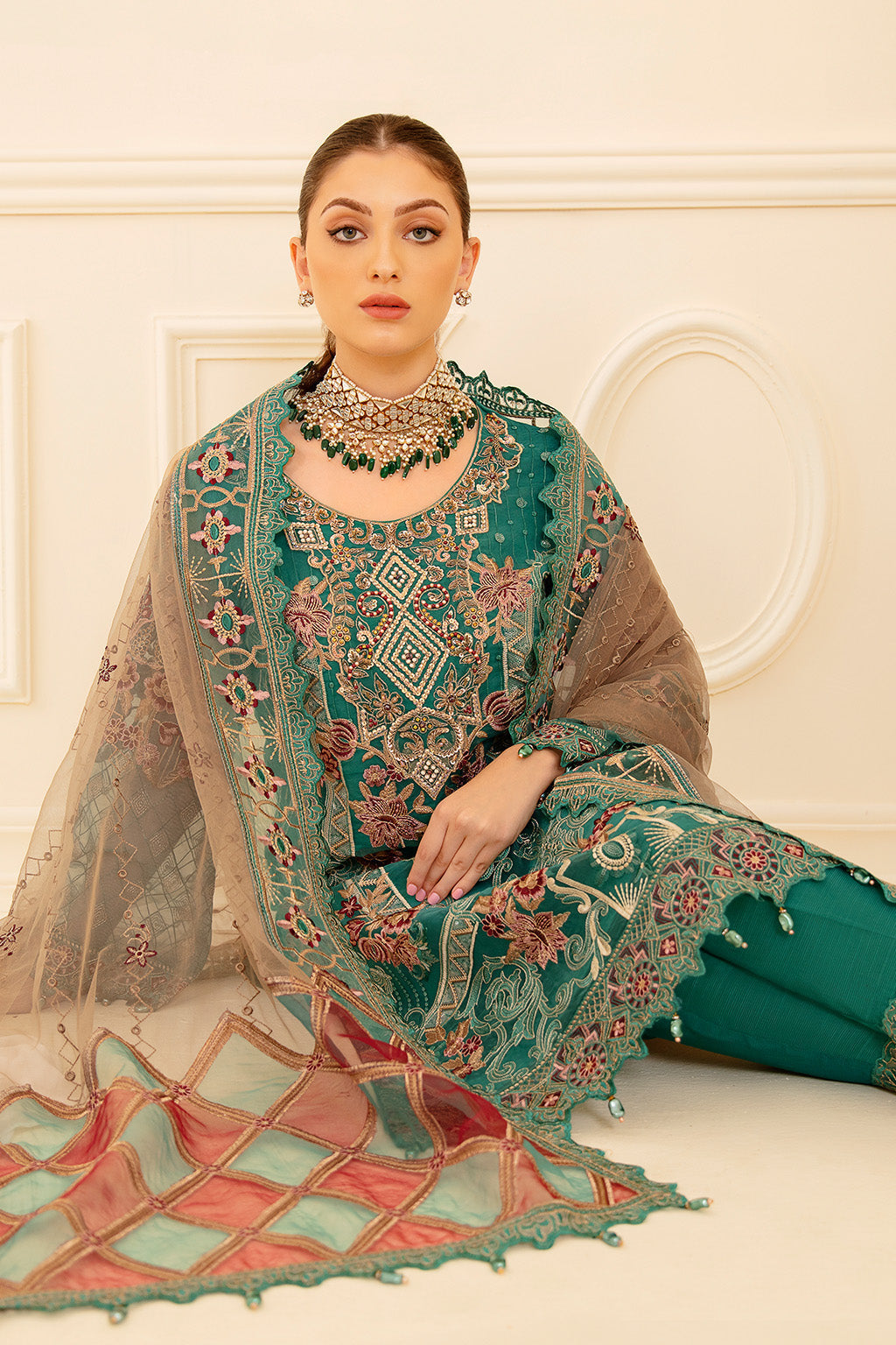 Ramsha | Minhal Organza Collection | M-708 -  Ramsha Formal - Original Designer Dress - House of Maryam
