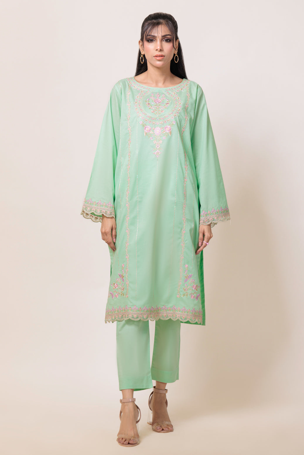 Bonanza Satrangi | M Green Cambric 2 Piece (1S24B2P002) -  Bonanza Satrangi Ready To Wear - Original Designer Dress - House of Maryam