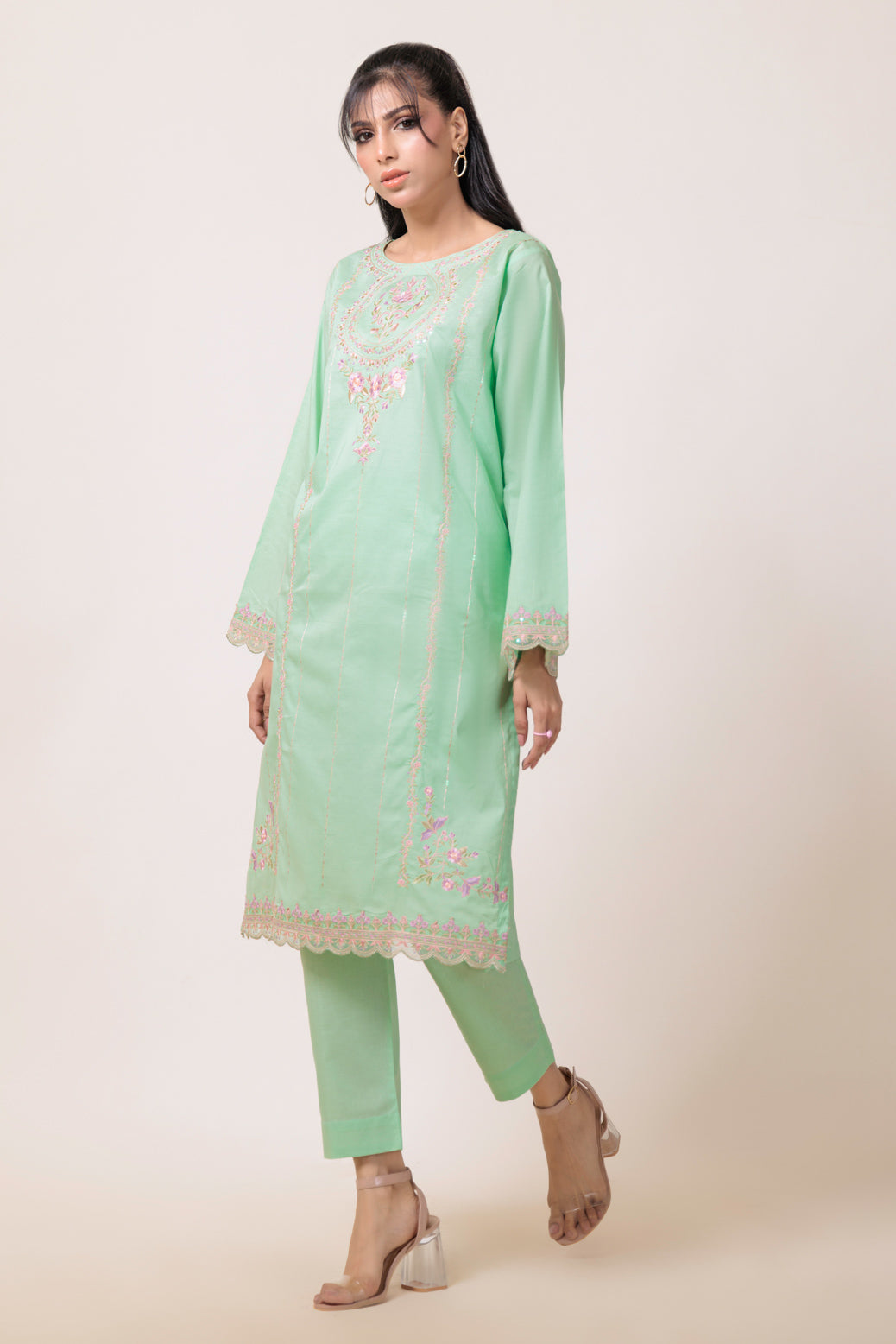 Bonanza Satrangi | M Green Cambric 2 Piece (1S24B2P002) -  Bonanza Satrangi Ready To Wear - Original Designer Dress - House of Maryam