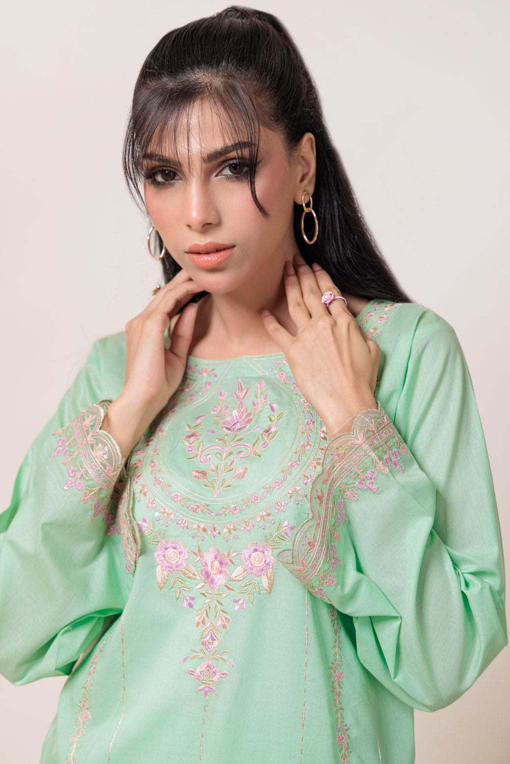 Bonanza Satrangi | M Green Cambric 2 Piece (1S24B2P002) -  Bonanza Satrangi Ready To Wear - Original Designer Dress - House of Maryam