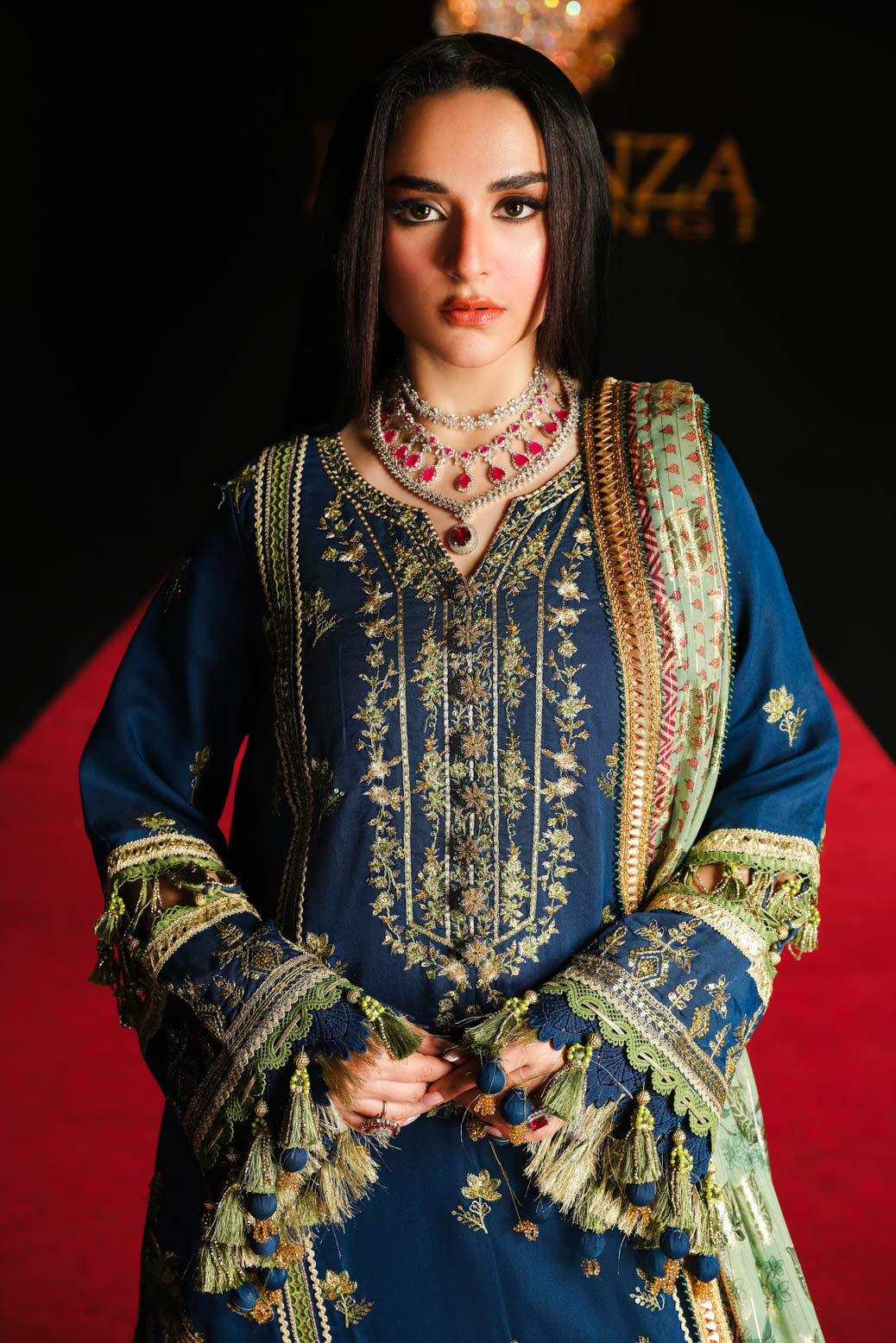 Bonanza Satrangi | Eclat Glace 3 Pc (1W24CD3P26) -  Bonanza Satrangi Unstitched - Original Designer Dress - House of Maryam